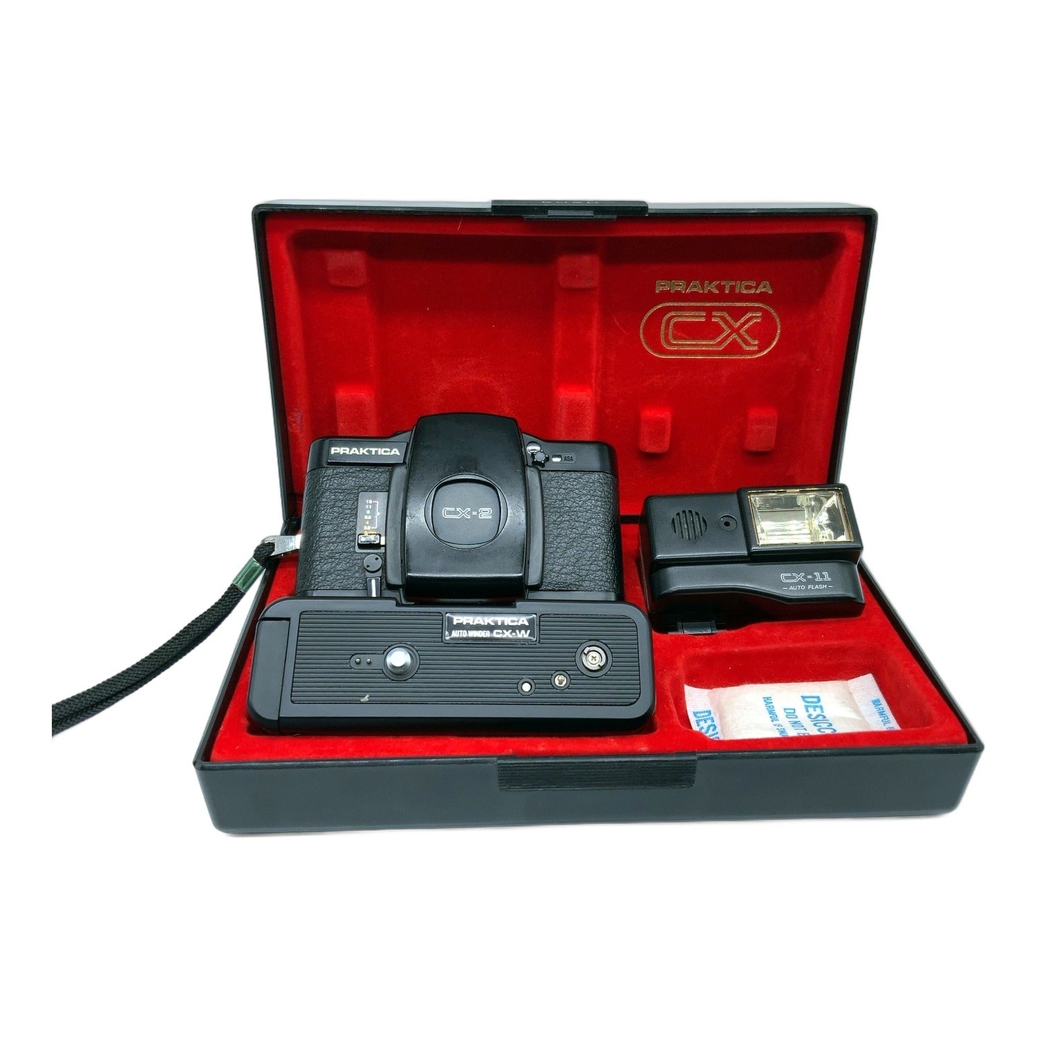 Pentacon PRAKTICA CX-2 Sucherkamera Cosinon 35mm 1:2.8 in OVP/mit Blitz & Motor