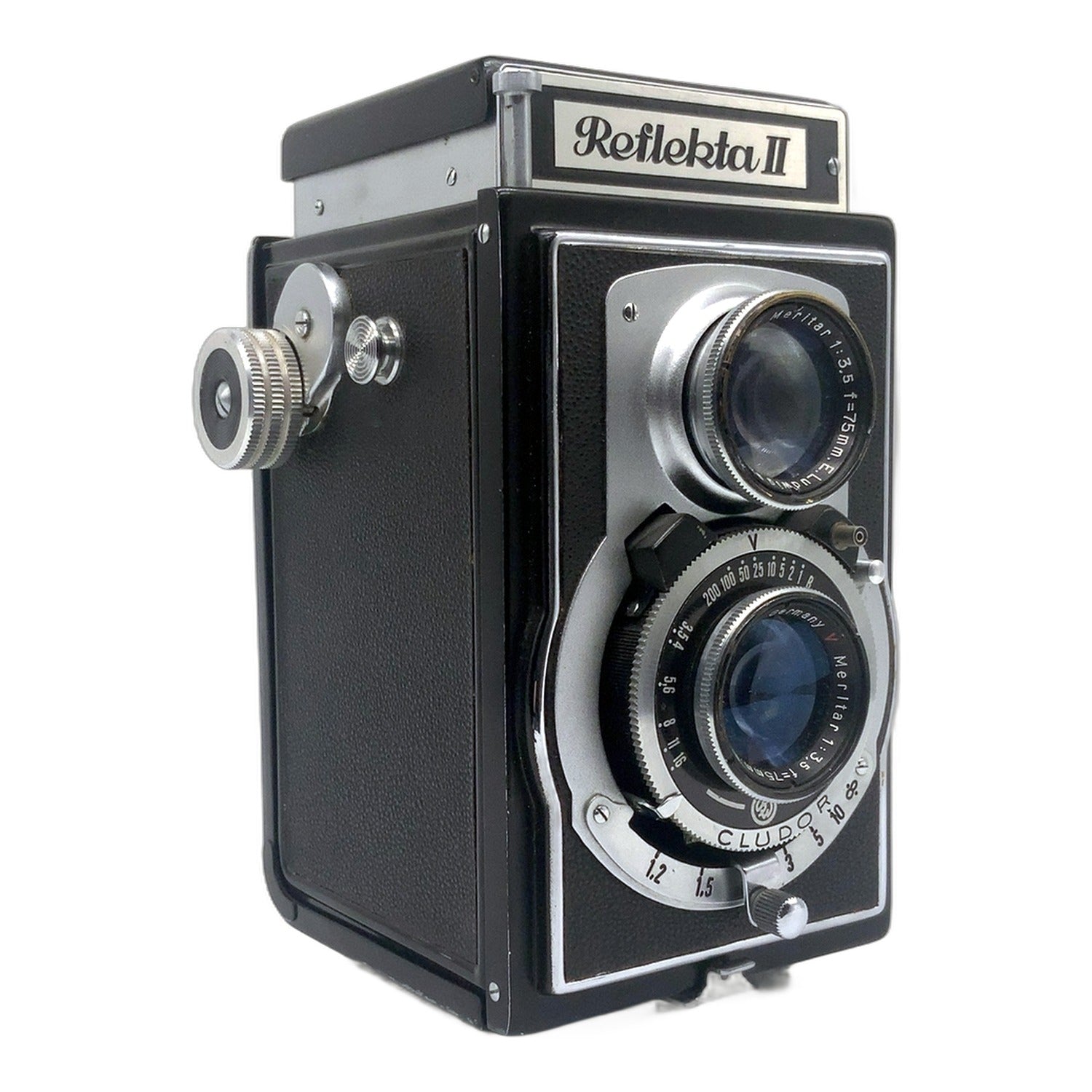 Welta Reflekta II TLR mit E.Ludwig Meritar red V 1:3.5 f=75mm zweiäugige Kamera