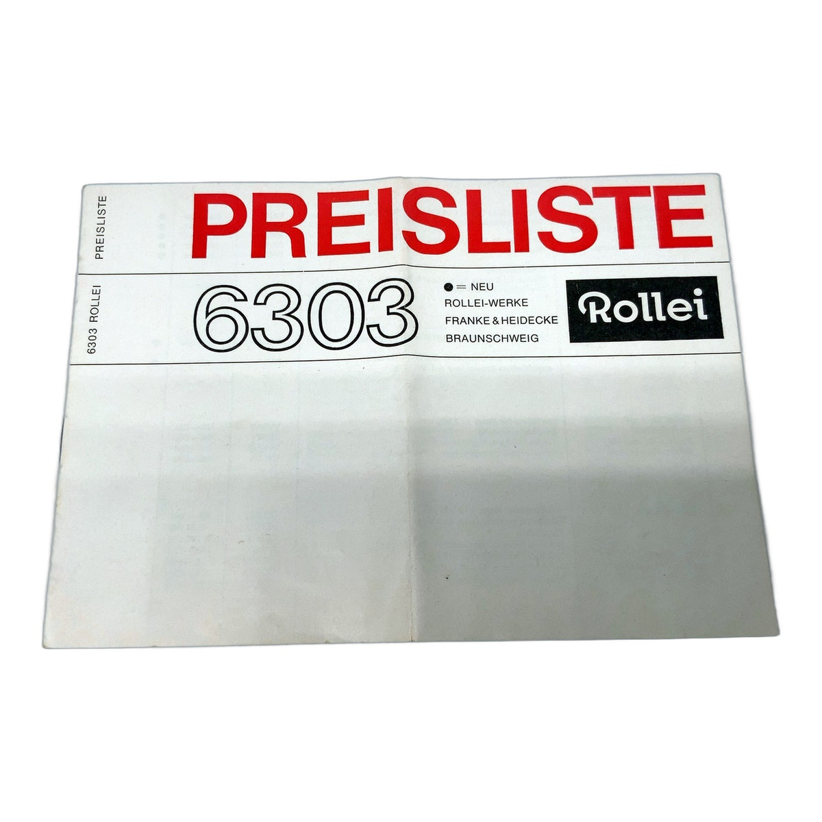 Rollei Preisliste 6303 Infoheft Booklet Informationsheft Deutsch