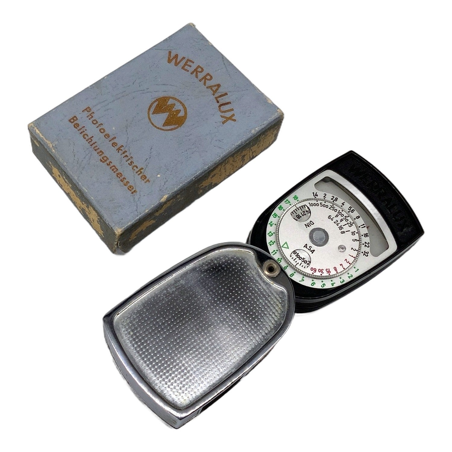 VEB Werralux Belichtungsmesser in OVP Light Meter Lichtmesser Lichtmeter