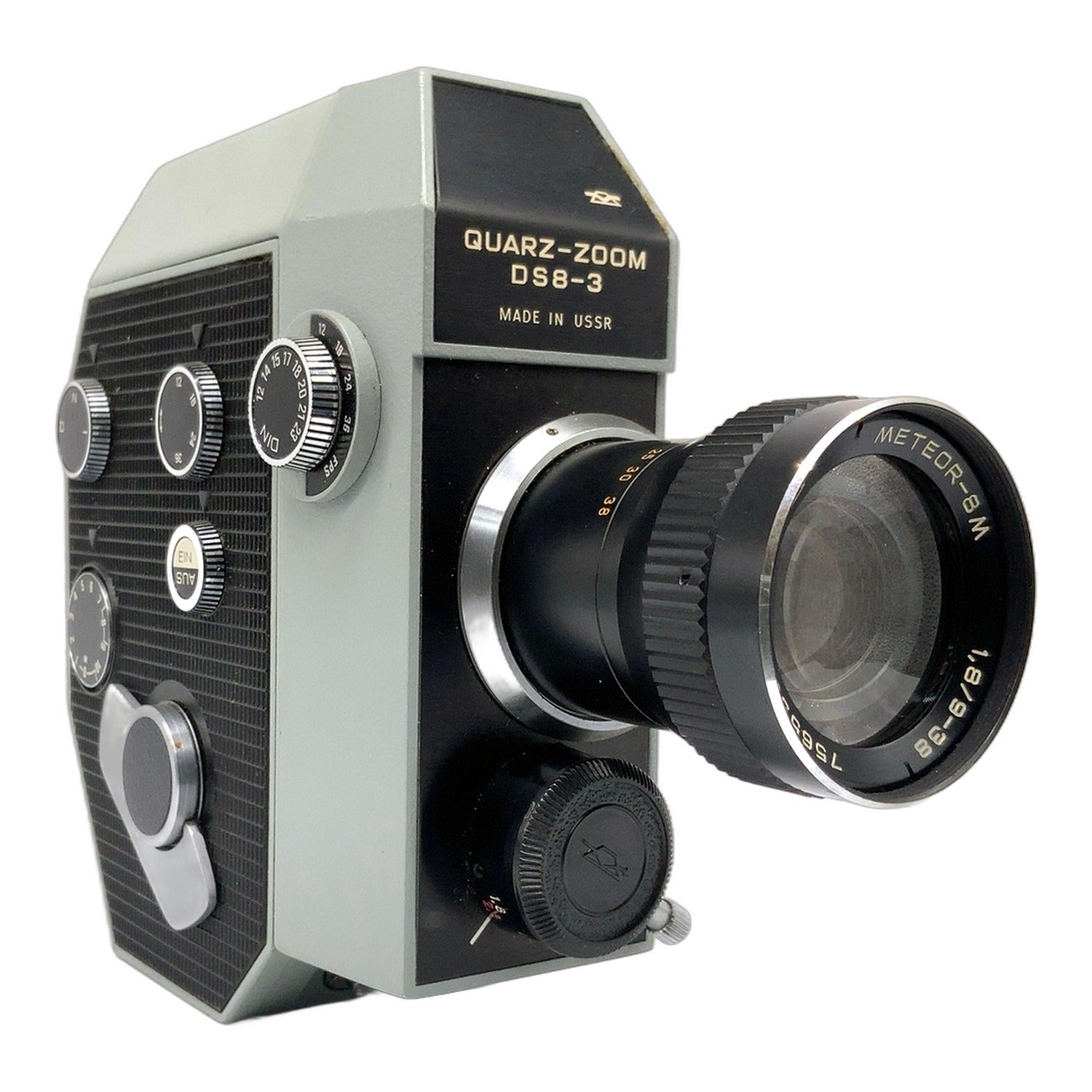 Zenit Quarz DS8-3 Filmkamera mit Meteor-8M 1,8/9-38mm Cine Camera Movie Camera