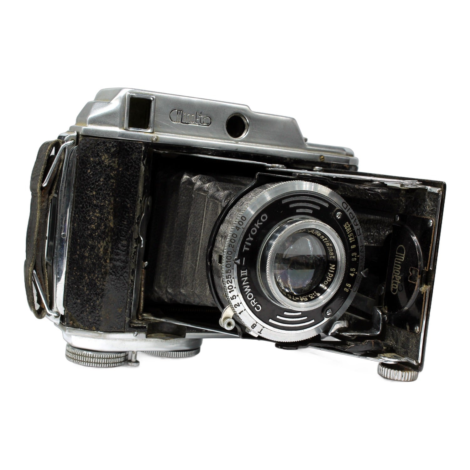 Minolta Auto Semi Klappkamera mit Promar Anastigmat Nippon 75mm 1:3.5 Messsucher