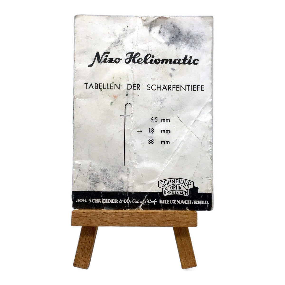 Nizo Heliomatic Tabellen der Schärfentiefe Bedienungsanleitung Handbuch Deutsch
