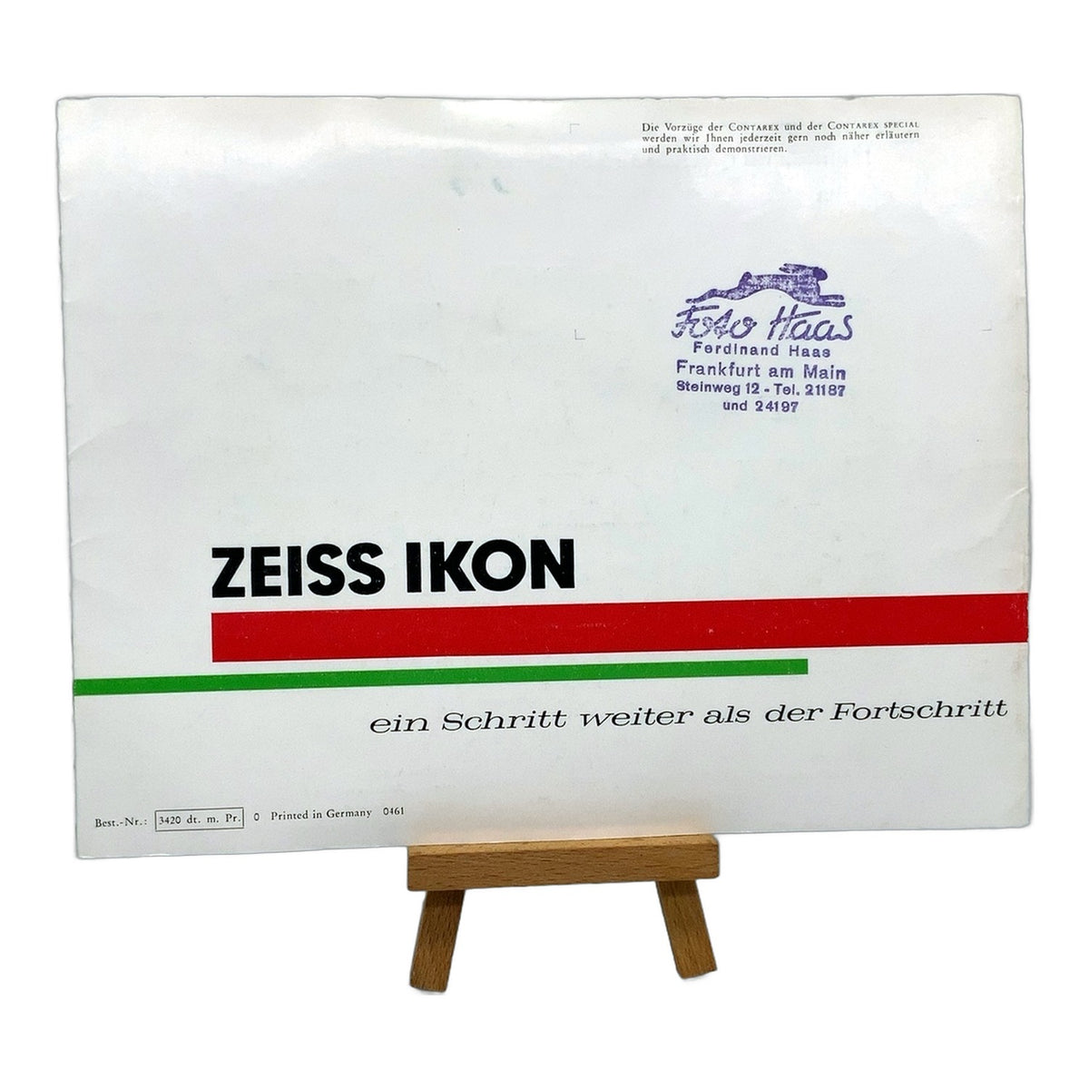 Zeiss Ikon ein Schritt weiter als der Fortschritt Broschüre Prospekt Deutsch