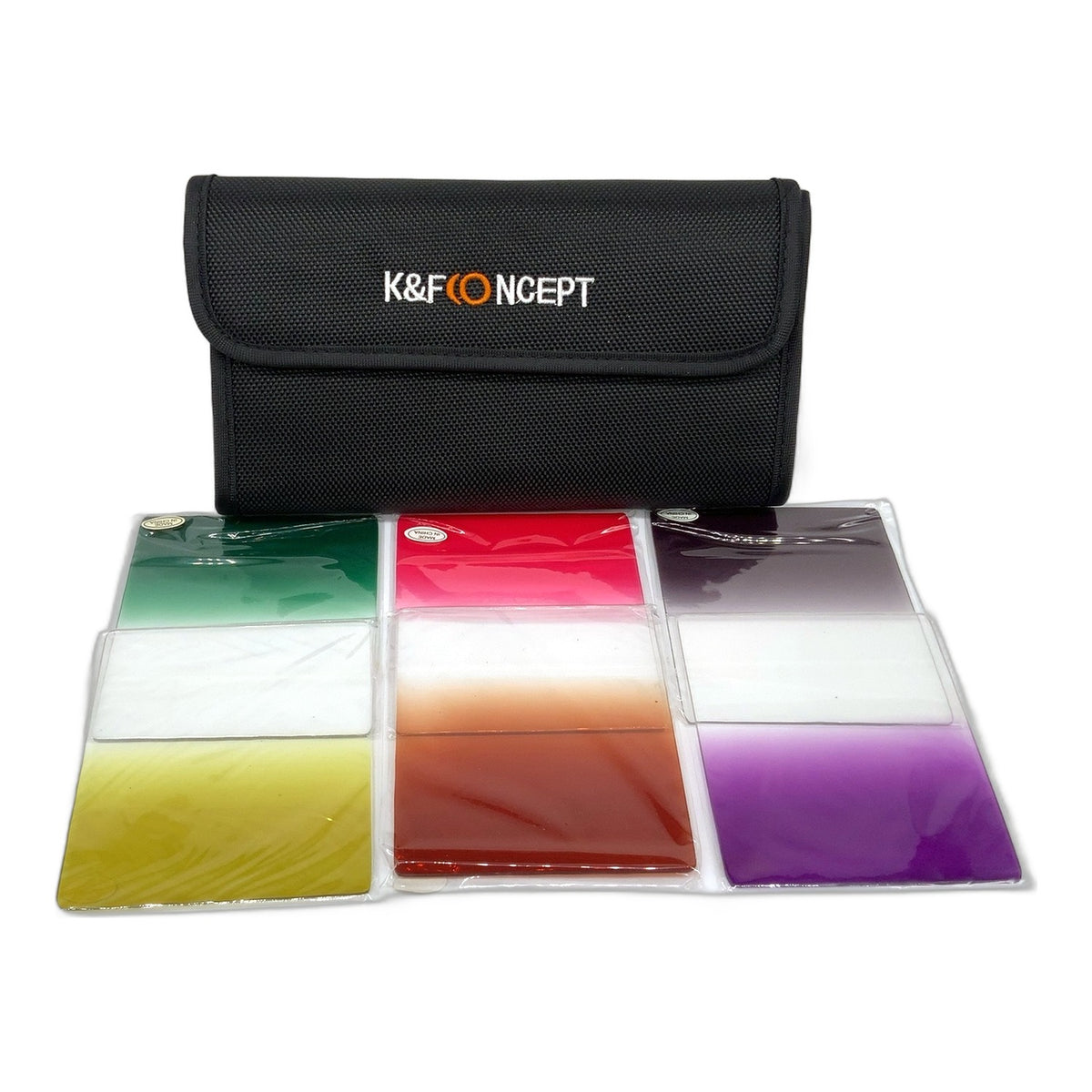 K&F Concept 6er Set Verlaufsfilter Yellow/Purple/Green/Pink/Brown/Grey 85x95mm
