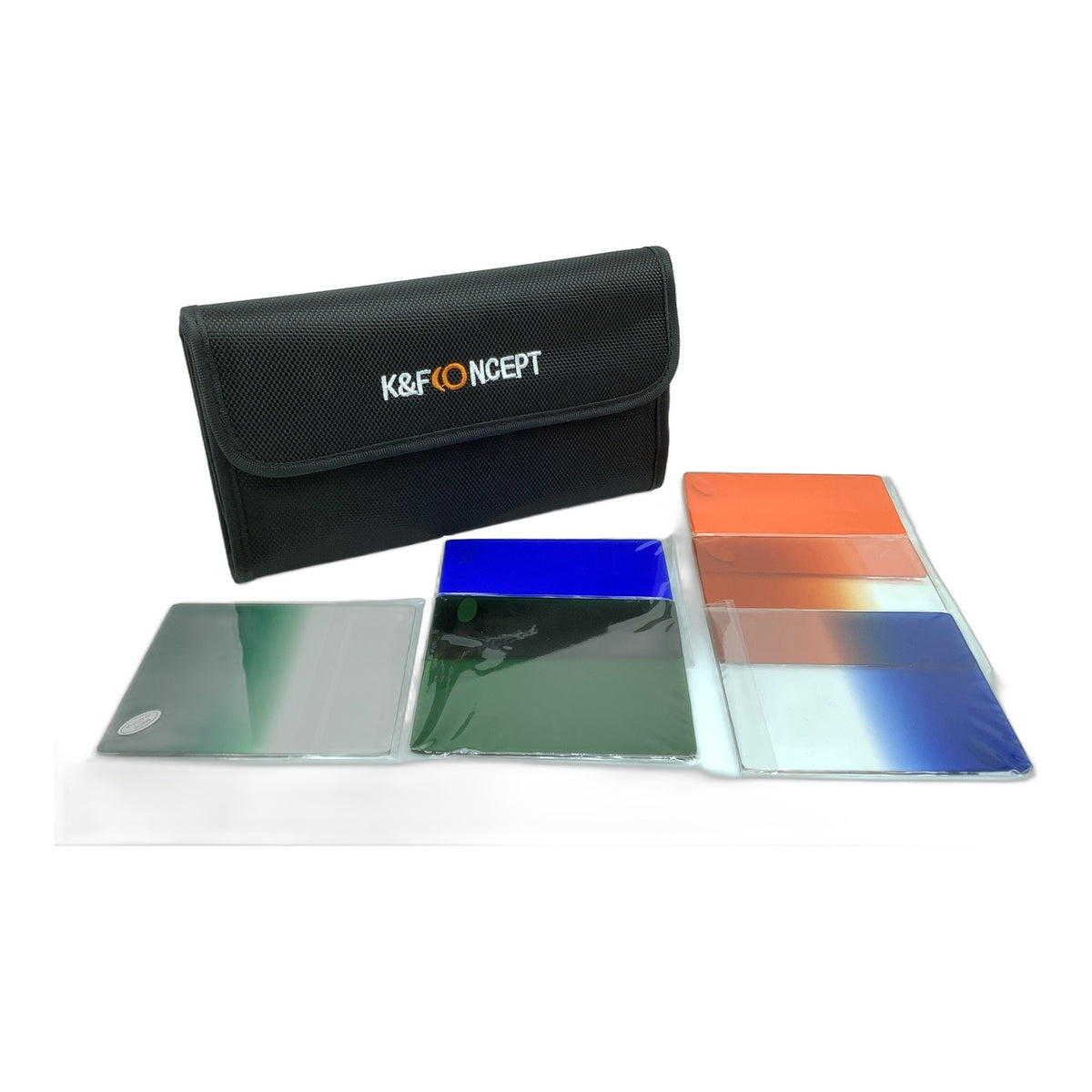 K&F Concept 6er Filterset Farb+Verlaufsfilter grün/blau/orange Filter 85x95mm