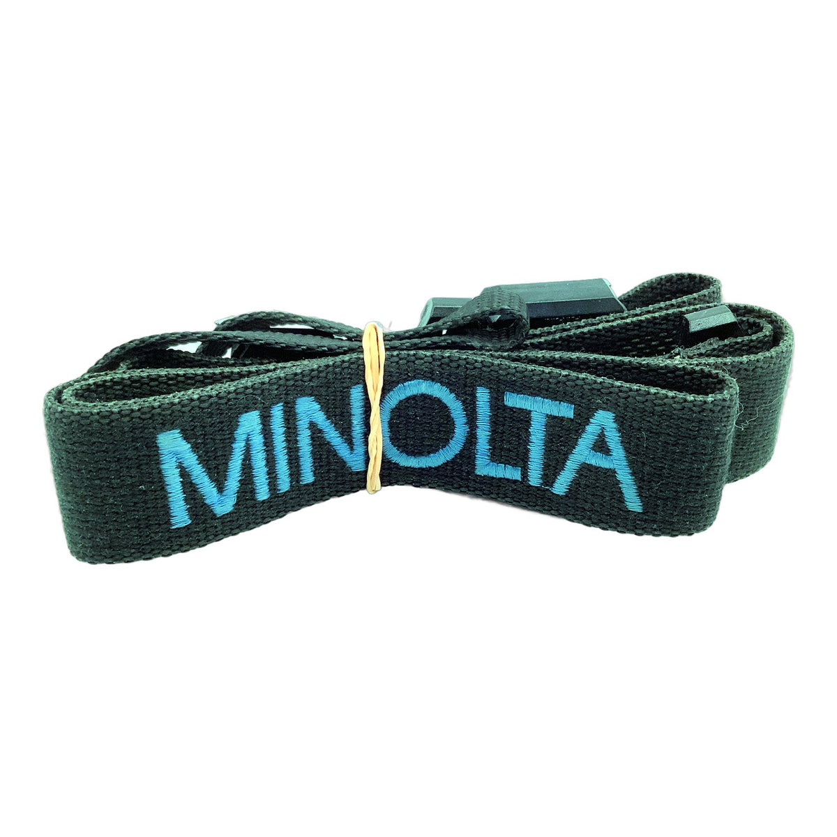 Minolta Gurt Schwarz/blau ca. 29mm breit Kameragurt Neck Strap