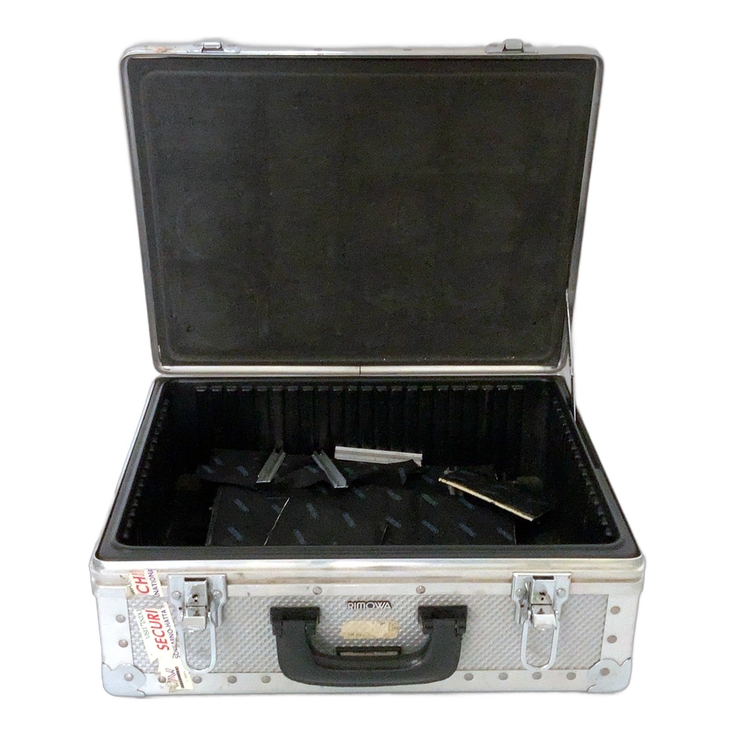 RIMOWA Tropicana 46x35x20 Koffer Silber mit Stickern Camera Case Kamerakoffer