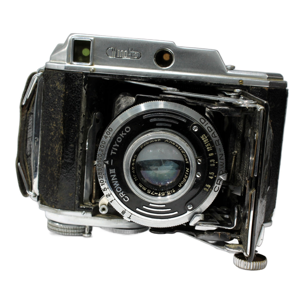 Minolta Auto Semi Klappkamera mit Promar Anastigmat Nippon 75mm 1:3.5 Messsucher