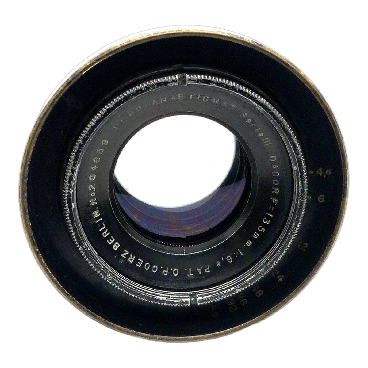 Coerz Berlin Dopp.-Anastigmat III Dacor 135mm 1:6.8 Messing (Steckanschluss)
