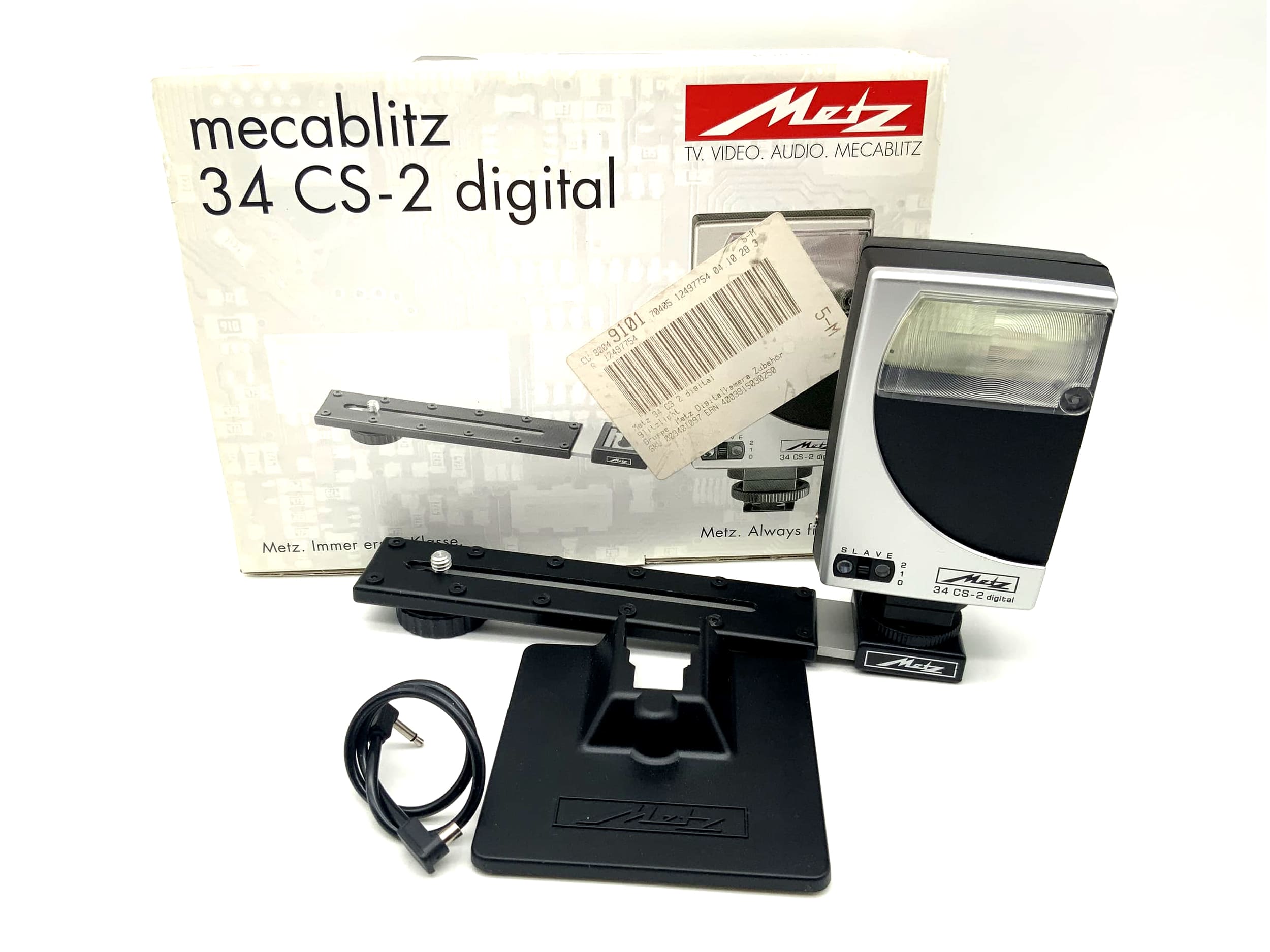 Metz mecablitz 34 CS-2 flash unit with original packaging, camera flash, clip-on flash