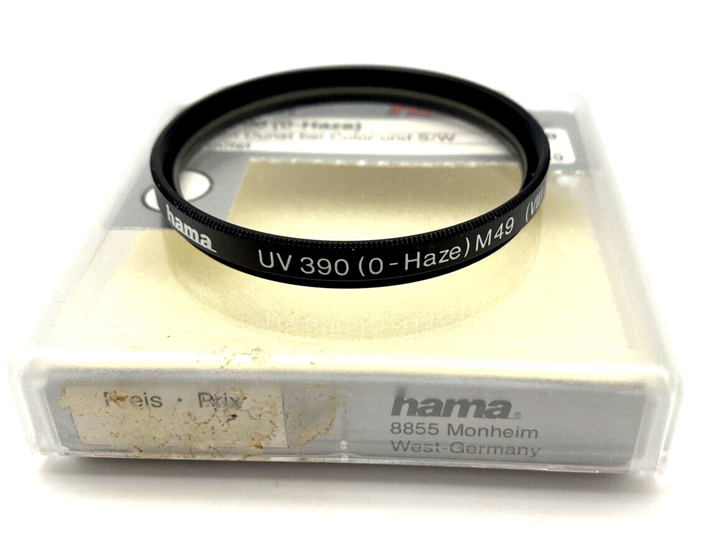 Hama UV 390 (0-Haze) M49 | Camera lens filter | Lens filter | 49mm