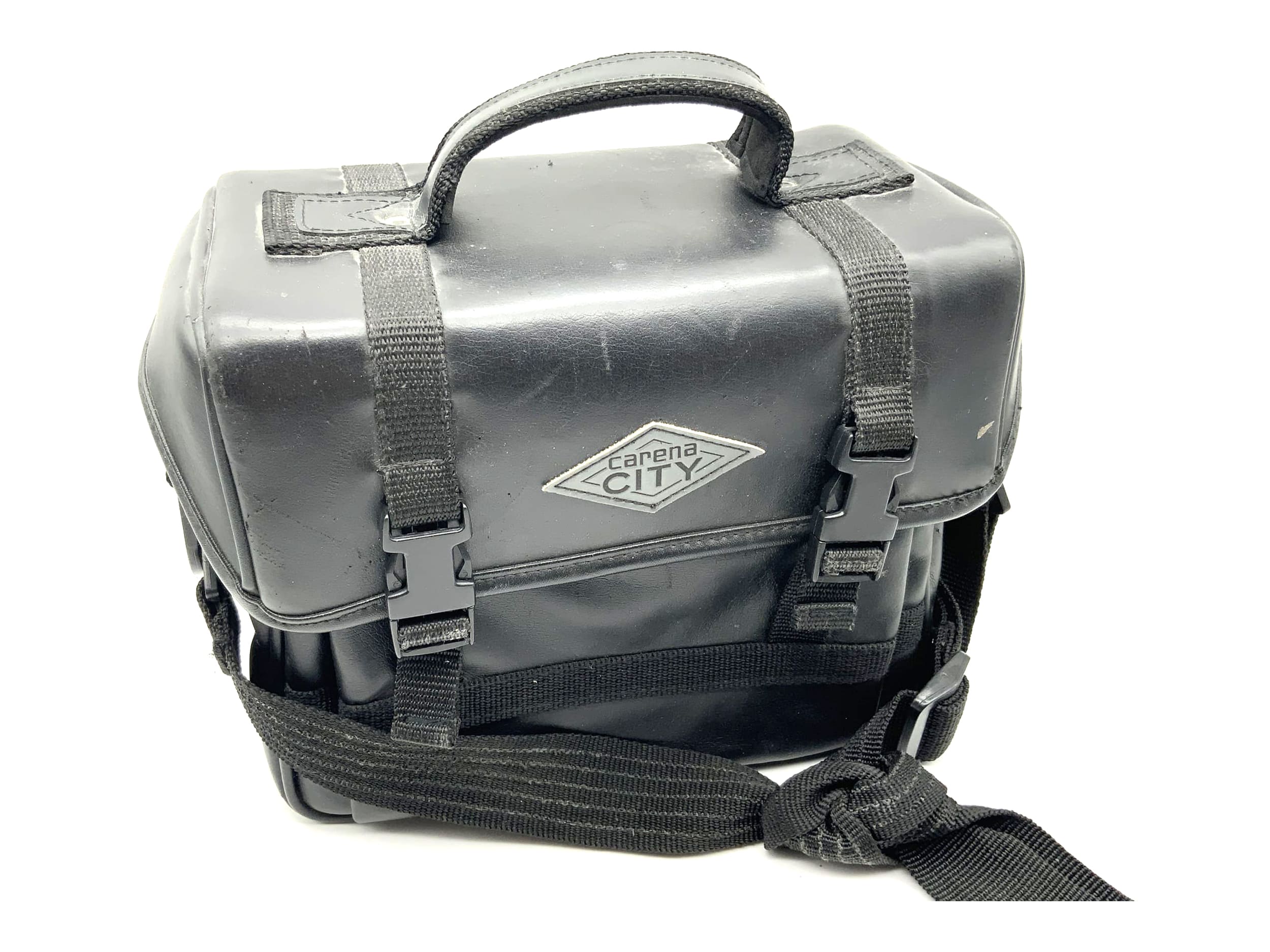 Carena City leather camera bag approx. 25x21x12cm, black, universal shoulder bag