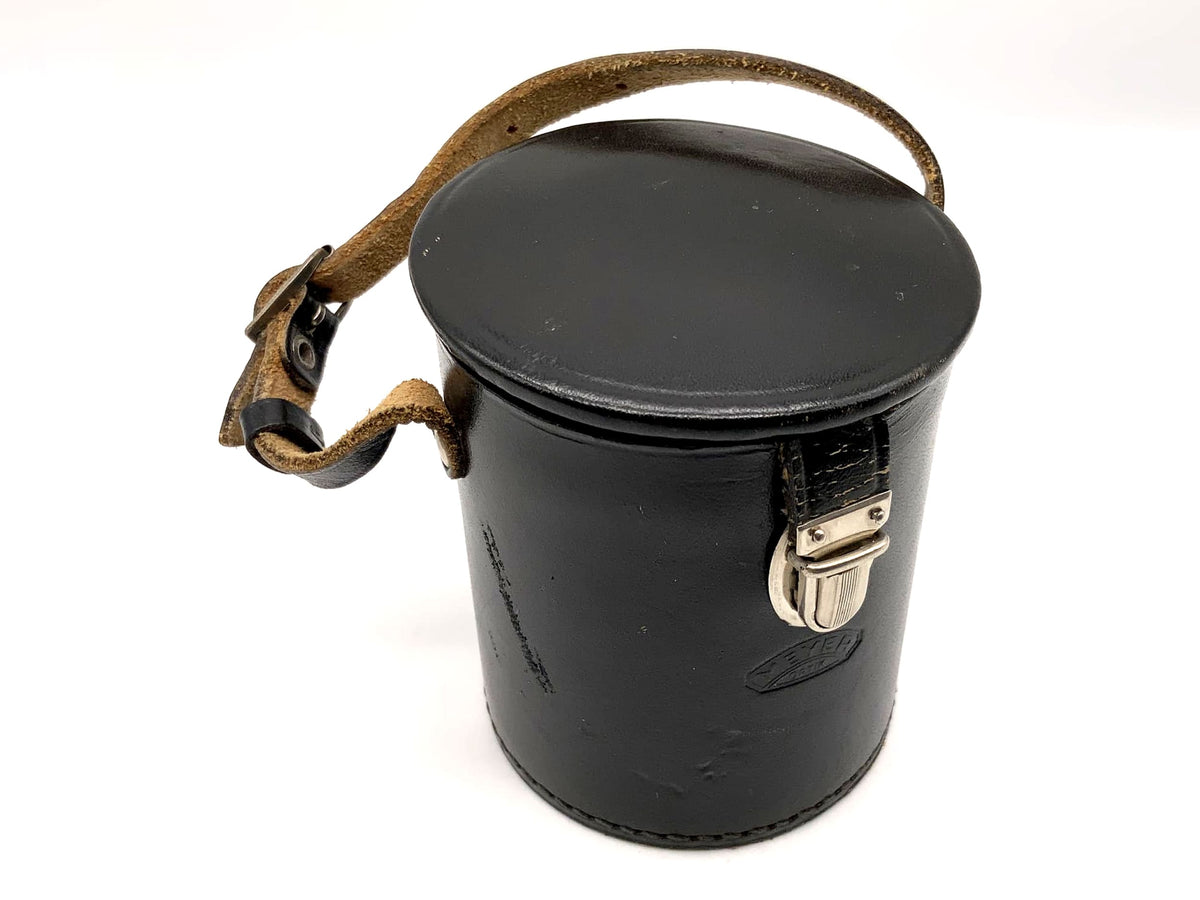 Meyer Optik lens case, black, approx. 10x7.5cm, leather, universal lens case