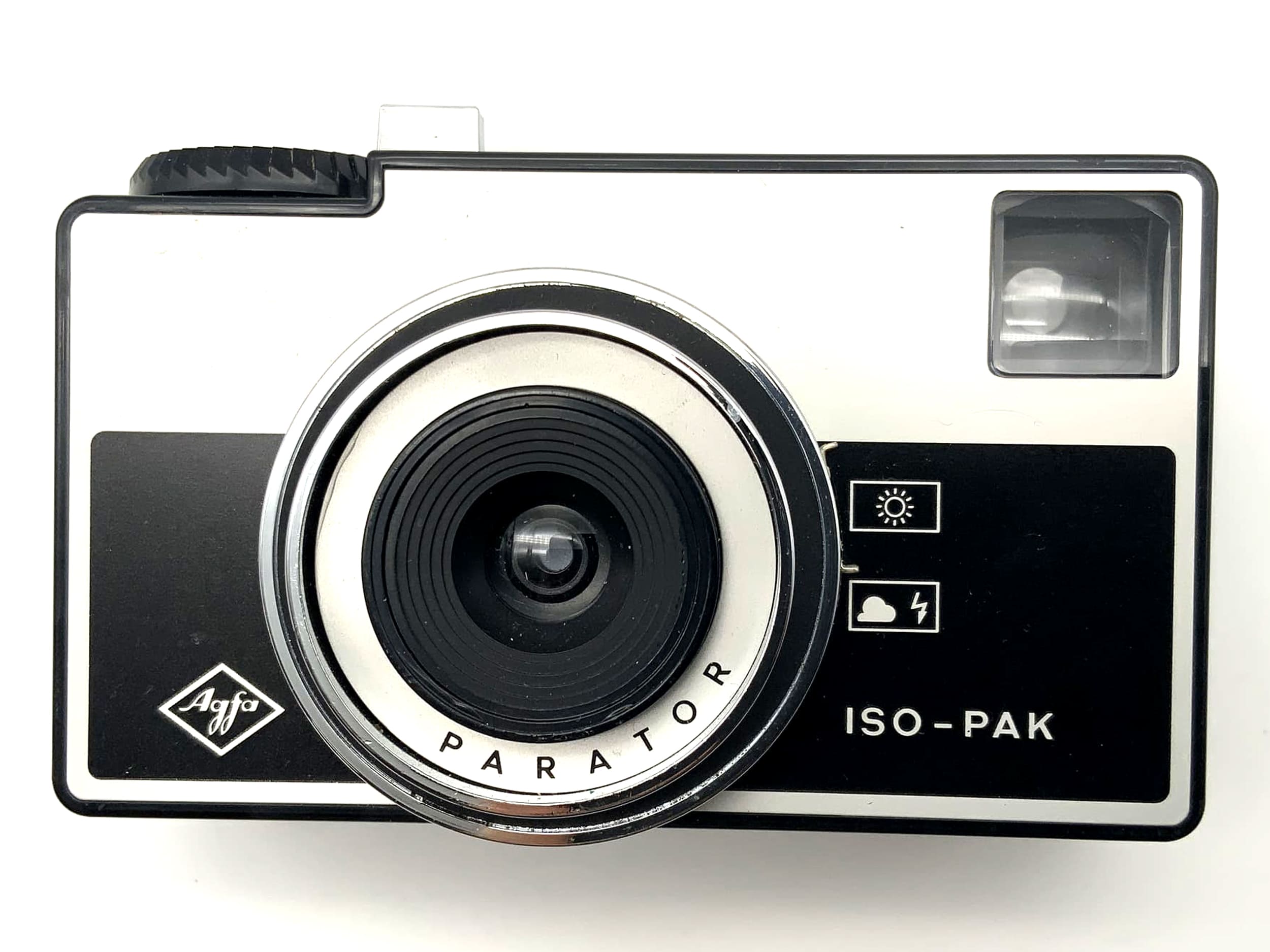 Agfa Iso-Pak viewfinder camera with Parator 35mm compact camera