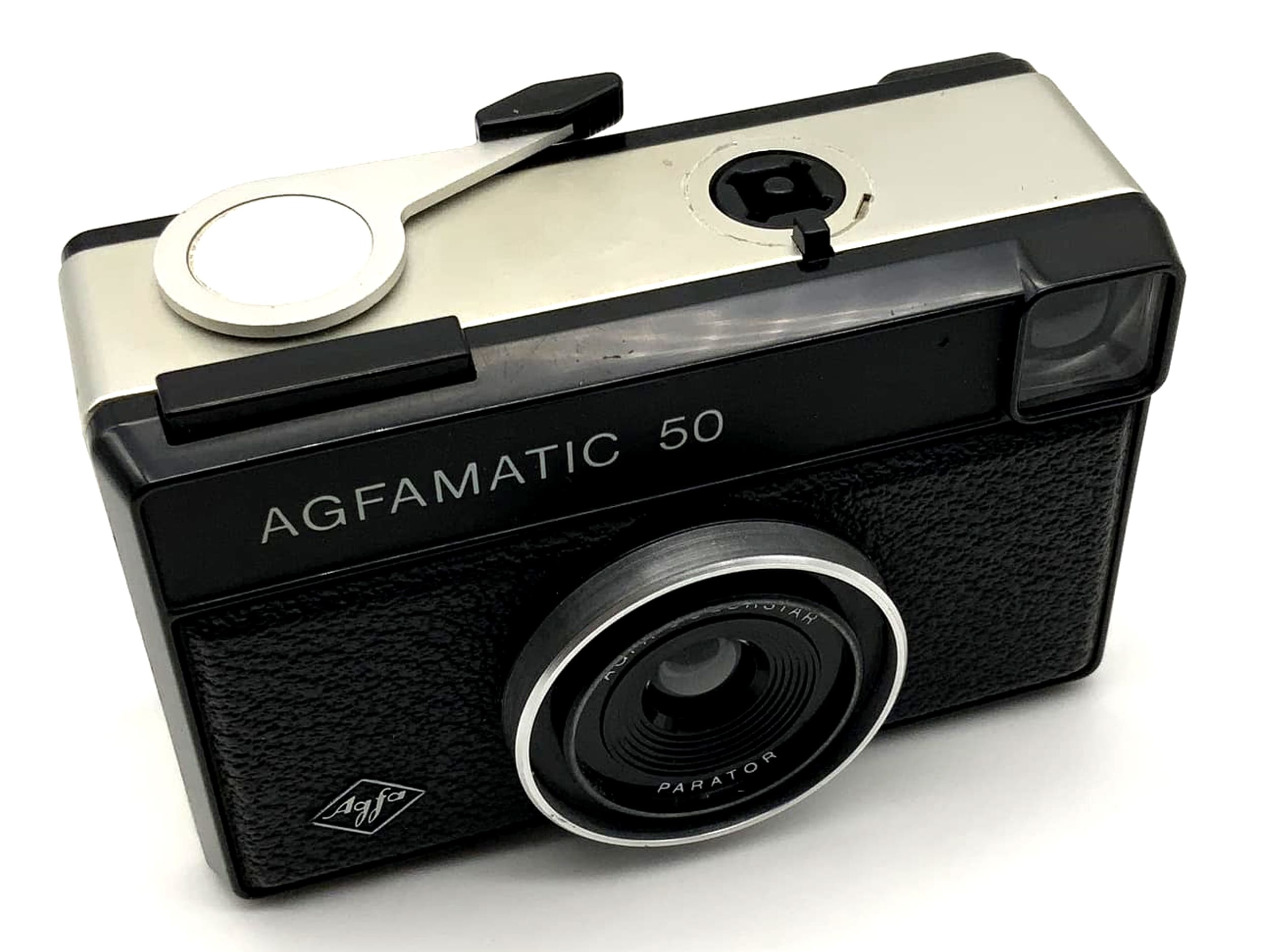 Agfa Agfamatic 50 viewfinder camera with Colorstar Parator 35mm compact camera