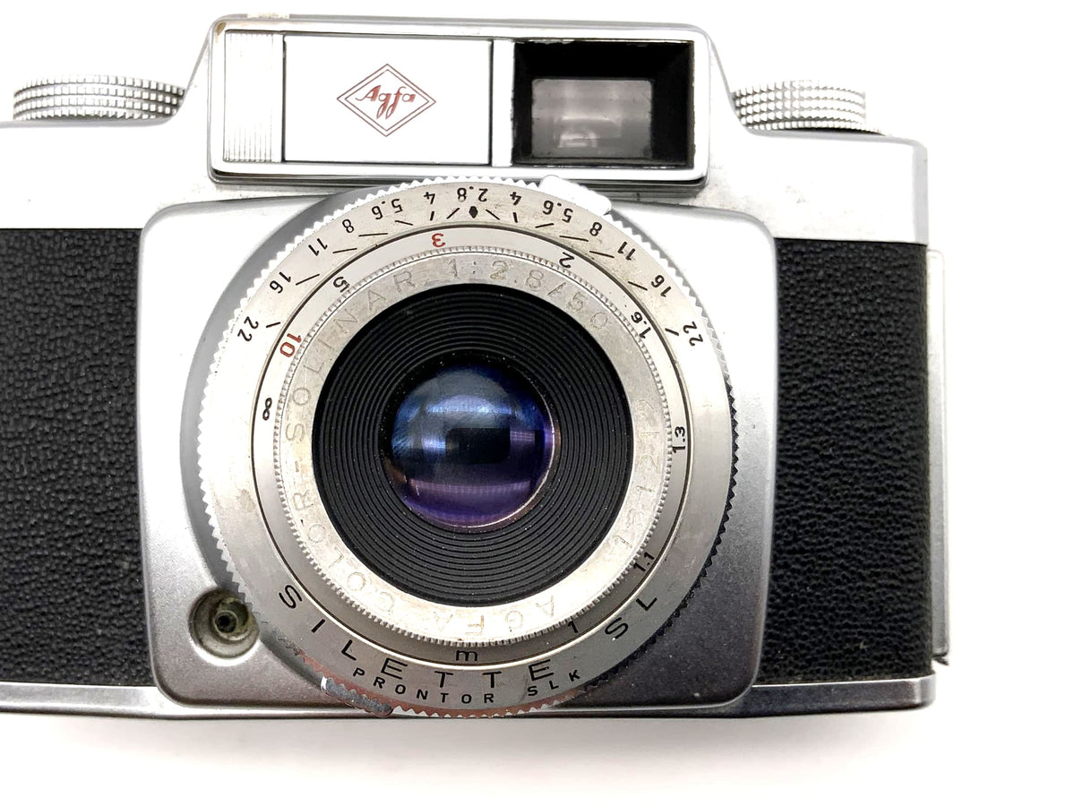 Agfa Silette SL rangefinder camera with Color Solinar 50mm 1:2.8 and 35mm Prontor SLK lenses.