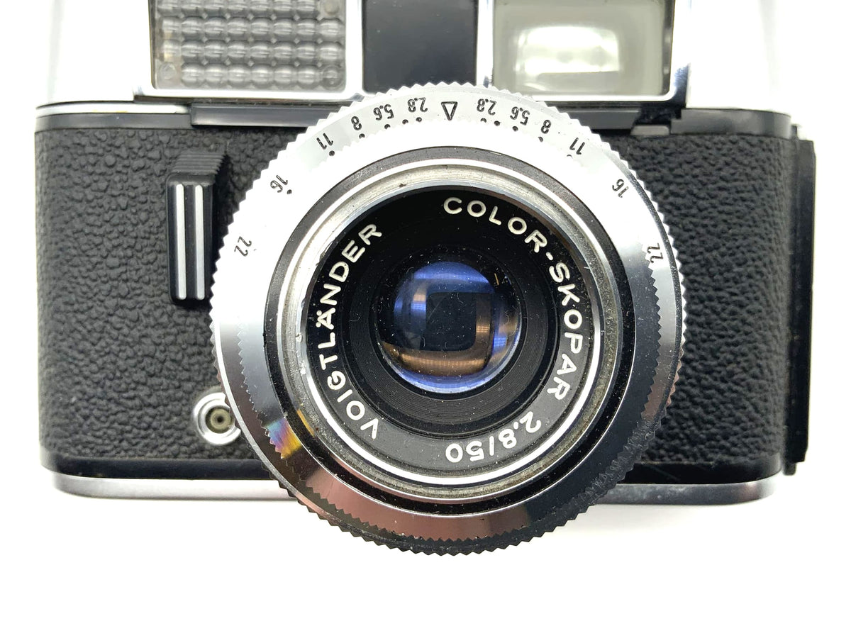 Voigtländer Vito CL rangefinder camera with Skopar 50mm 1:2.8 and 35mm Pronto LK lenses.