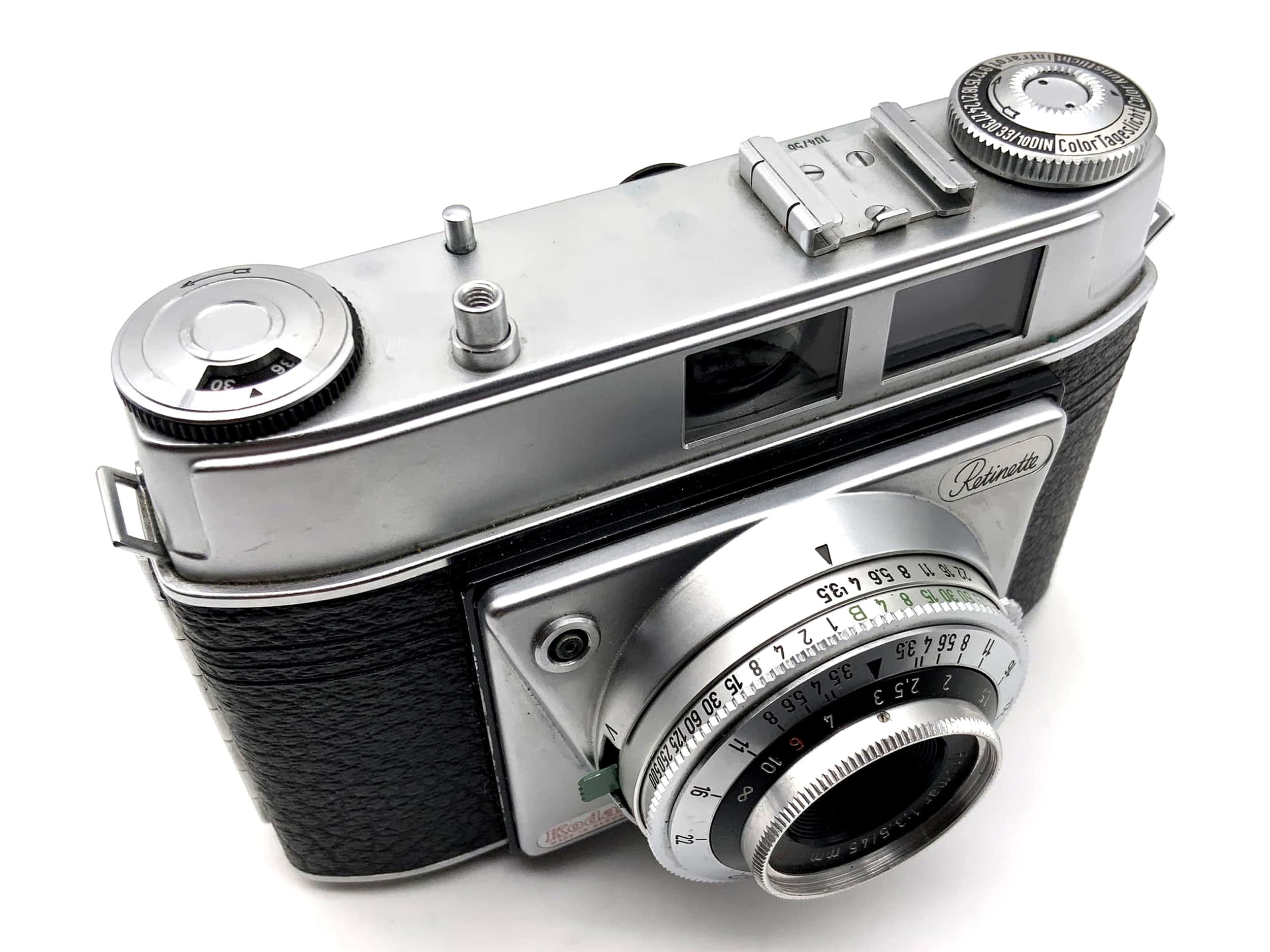 Kodak Retinette rangefinder camera with Reomar 45mm 1:3.5 35mm Compur-Rapid lens