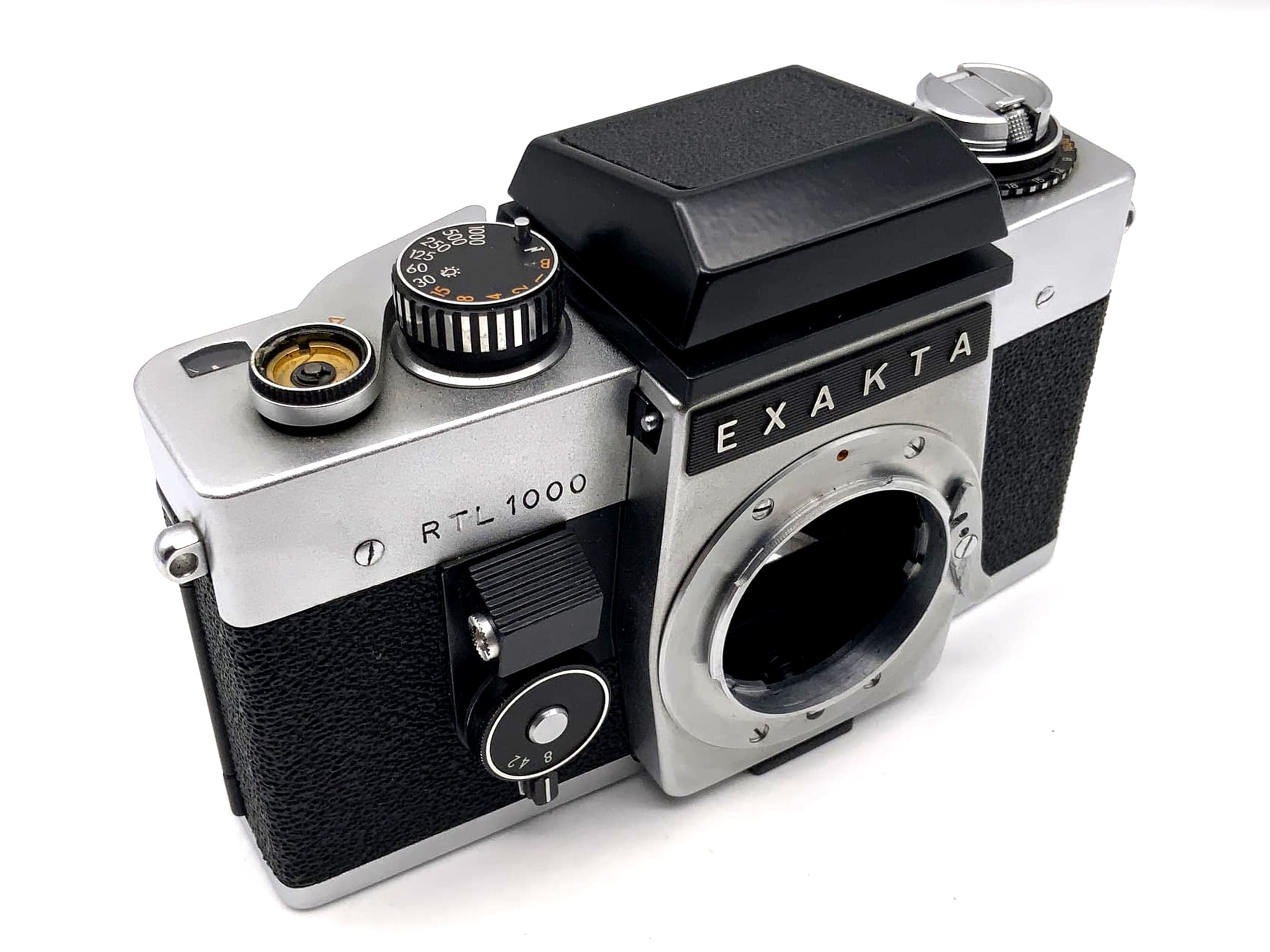 Exakta RTL 1000 SLR camera with viewfinder, 35mm camera body