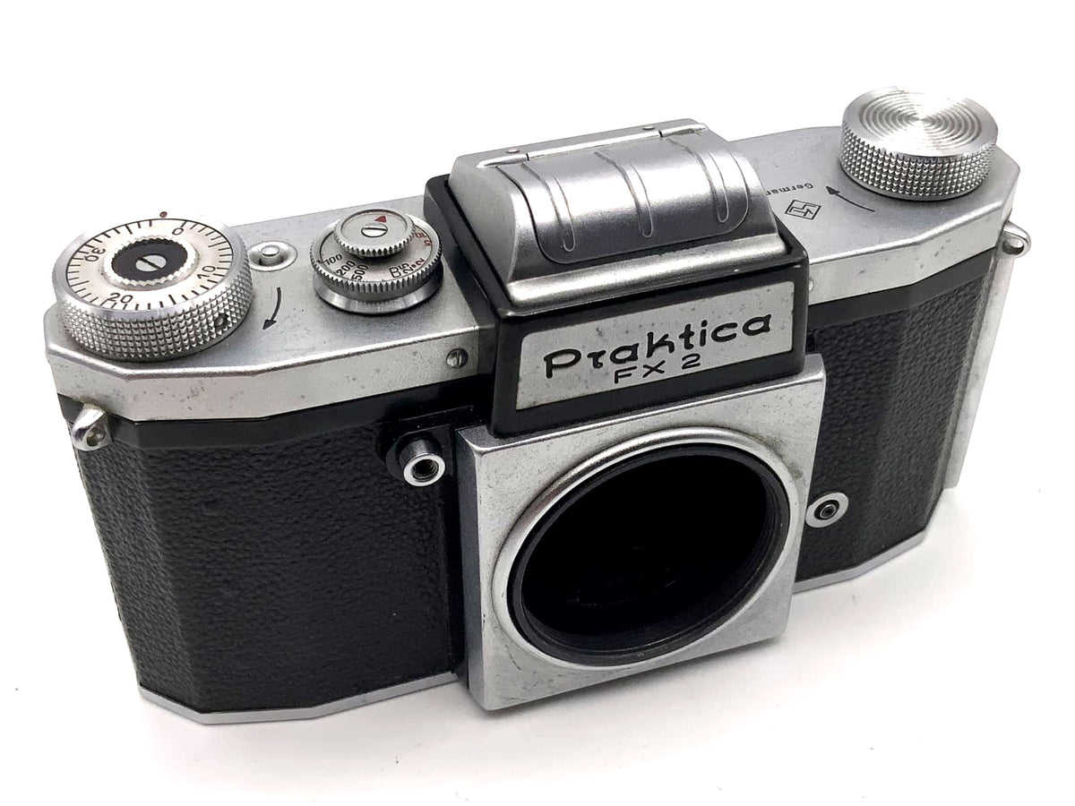 Praktica FX 2 SLR camera with waist-level finder and Pentacon 35mm lens, body