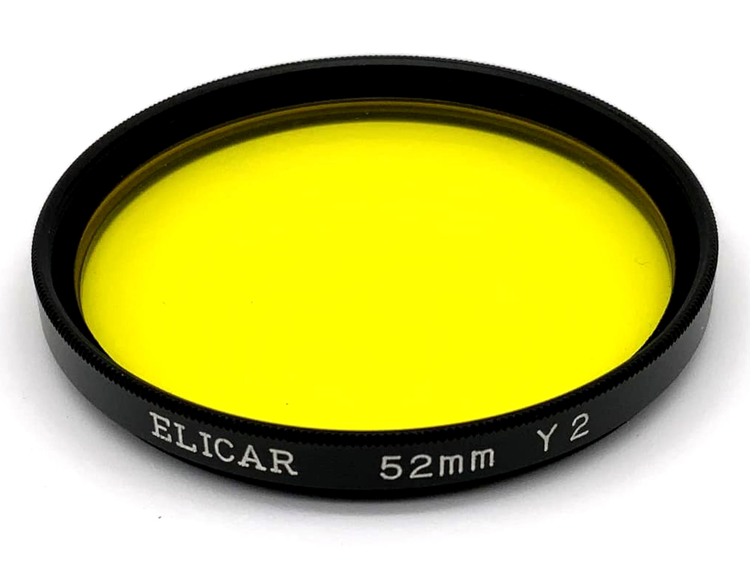 Elicar color filter 52mm filter yellow Y2 filter thread