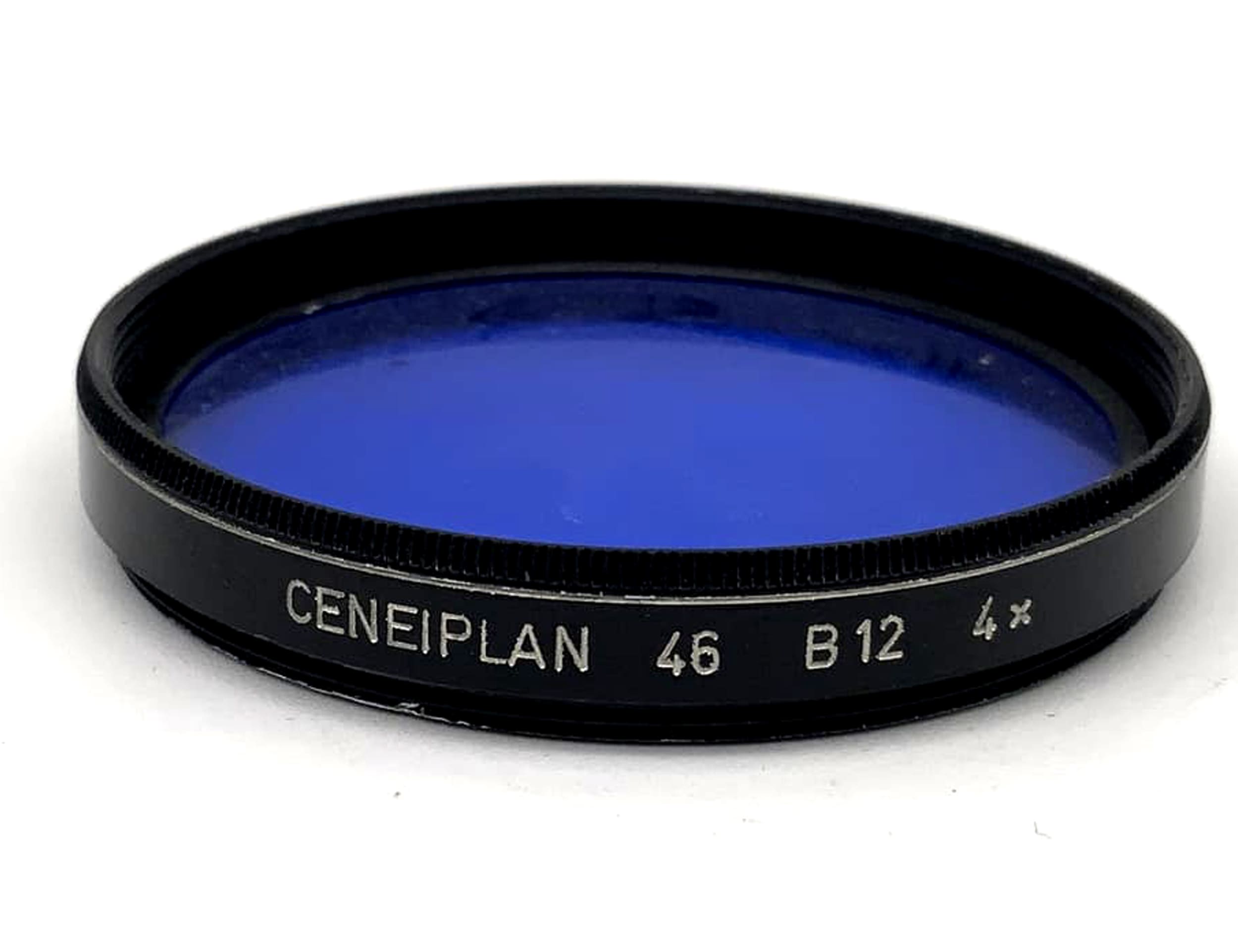 Ceneiplan B12 color filter, 4x blue filter, 46mm circular, M46 filter thread