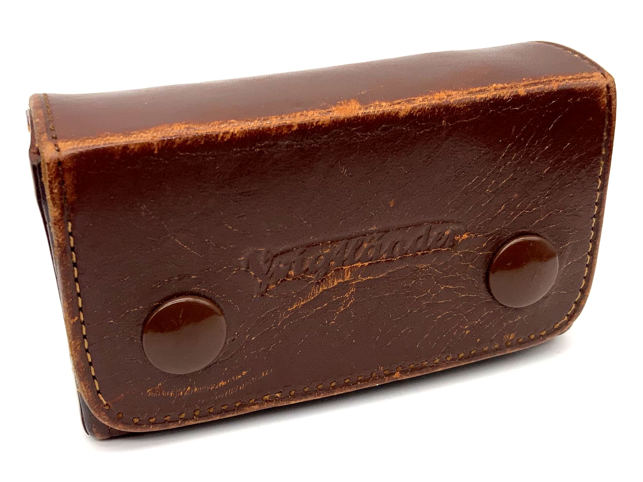 Voigtländer ready bag 90/090 brown leather case for aperture + filter