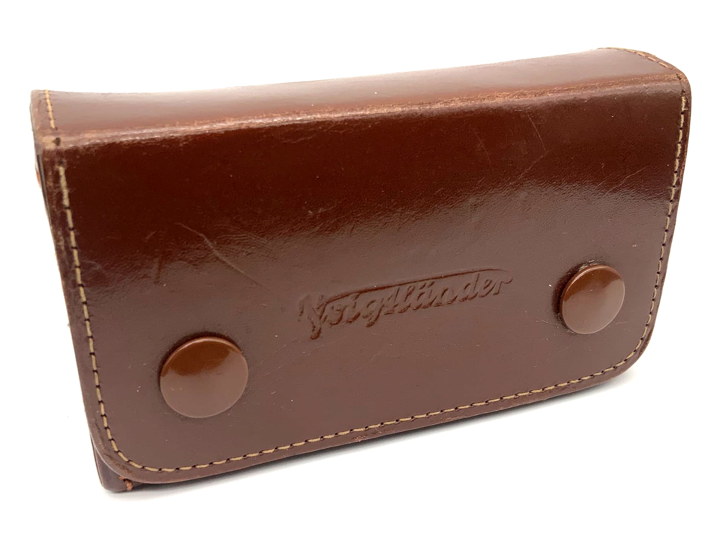 Voigtländer ready bag 90/094 brown leather case for aperture + filter