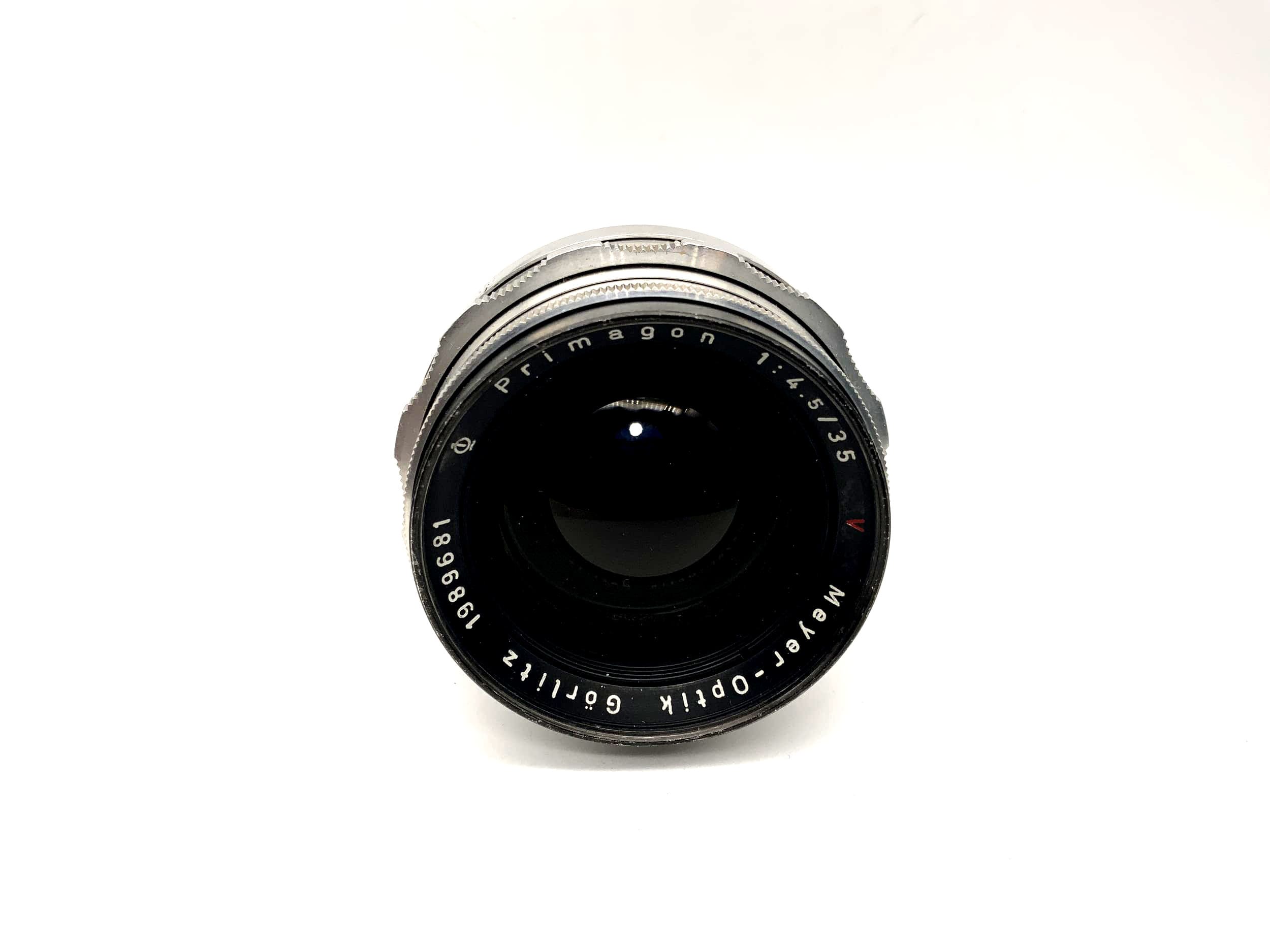 Meyer Optik Görlitz 35mm 1:4.5 lens red V Primagon camera lens (M42)