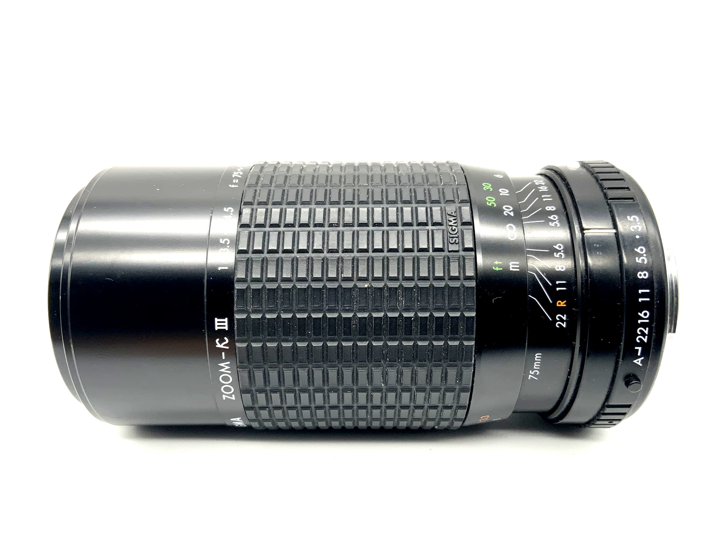Sigma 75-210mm 1:3.5-4.5 Lens Multi-Coated Macro Zoom-K III Lens (Pentax K)