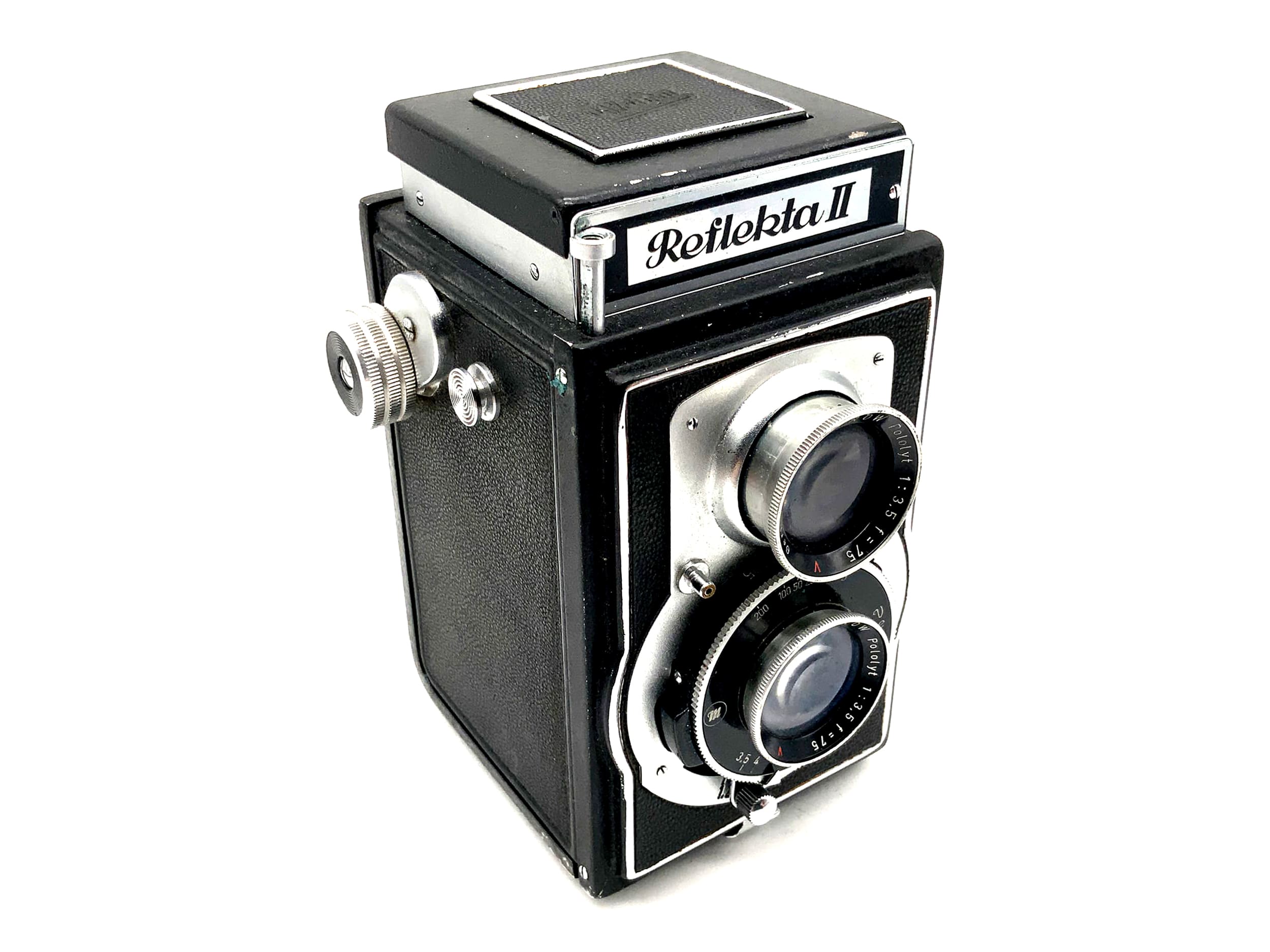 Welta Reflexiona II TLR with ROW Pololyt 1:3.5 f=75 red V velax two-lens camera