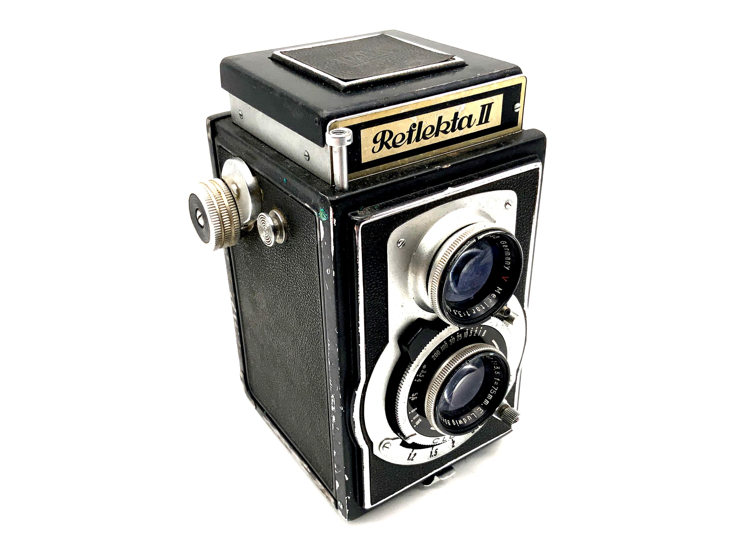 Welta Reflexiona II TLR with E.Ludwig Meritar red V 1:3.5 f=75mm Cludor two-lens
