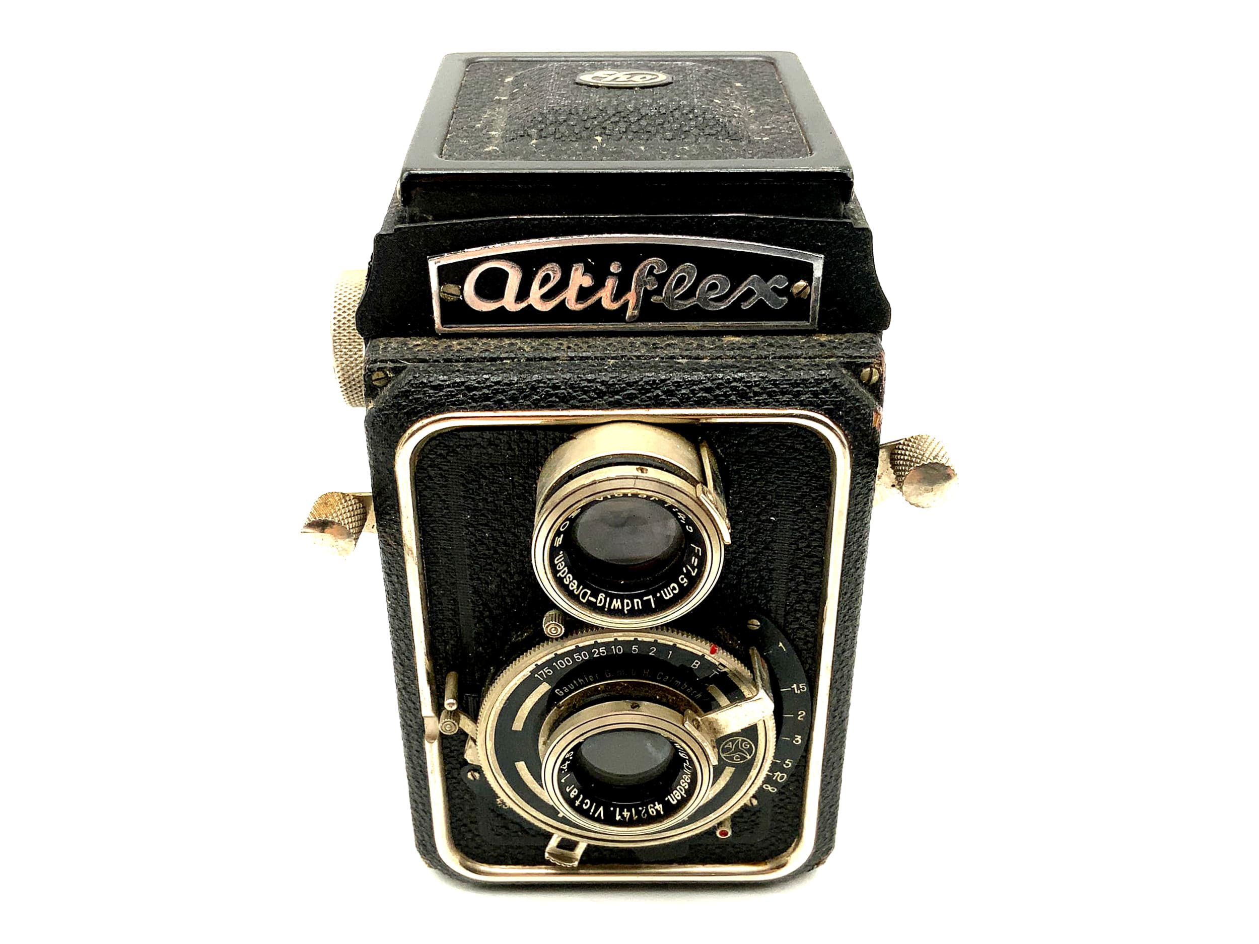 Eho-Altissa Altiflex TLR with Victar 1:4.5 F=7.5cm Prontor II dual-lens camera