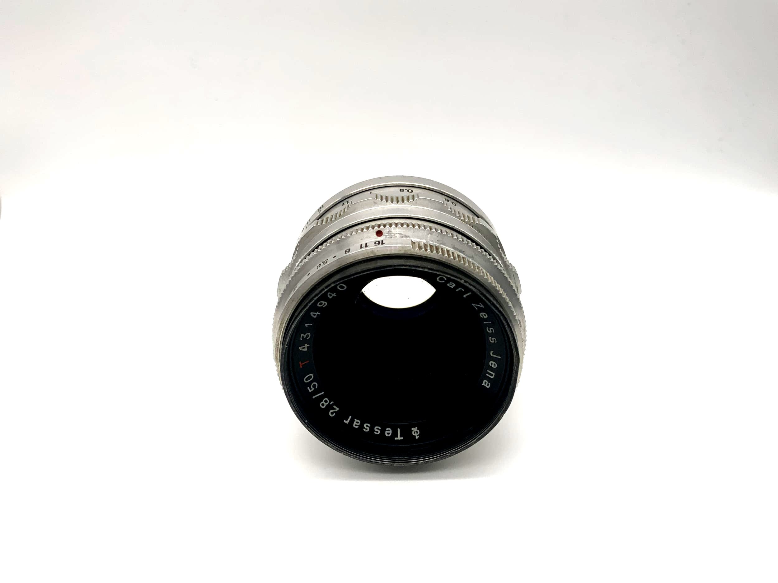 Carl Zeiss 50mm 1:2.8 lens Tessar red T Q1 compact 14 Blades Lens (M42)