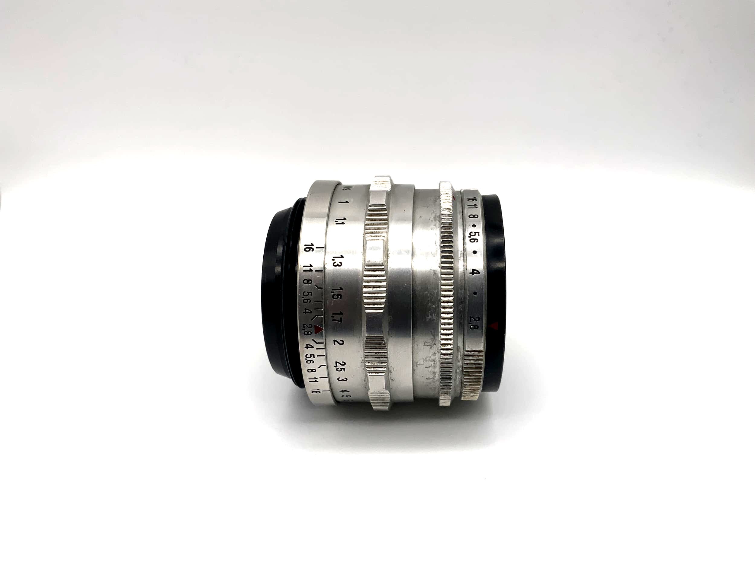 Carl Zeiss 50mm 1:2.8 lens Tessar red T Q1 compact 14 Blades Lens (M42)