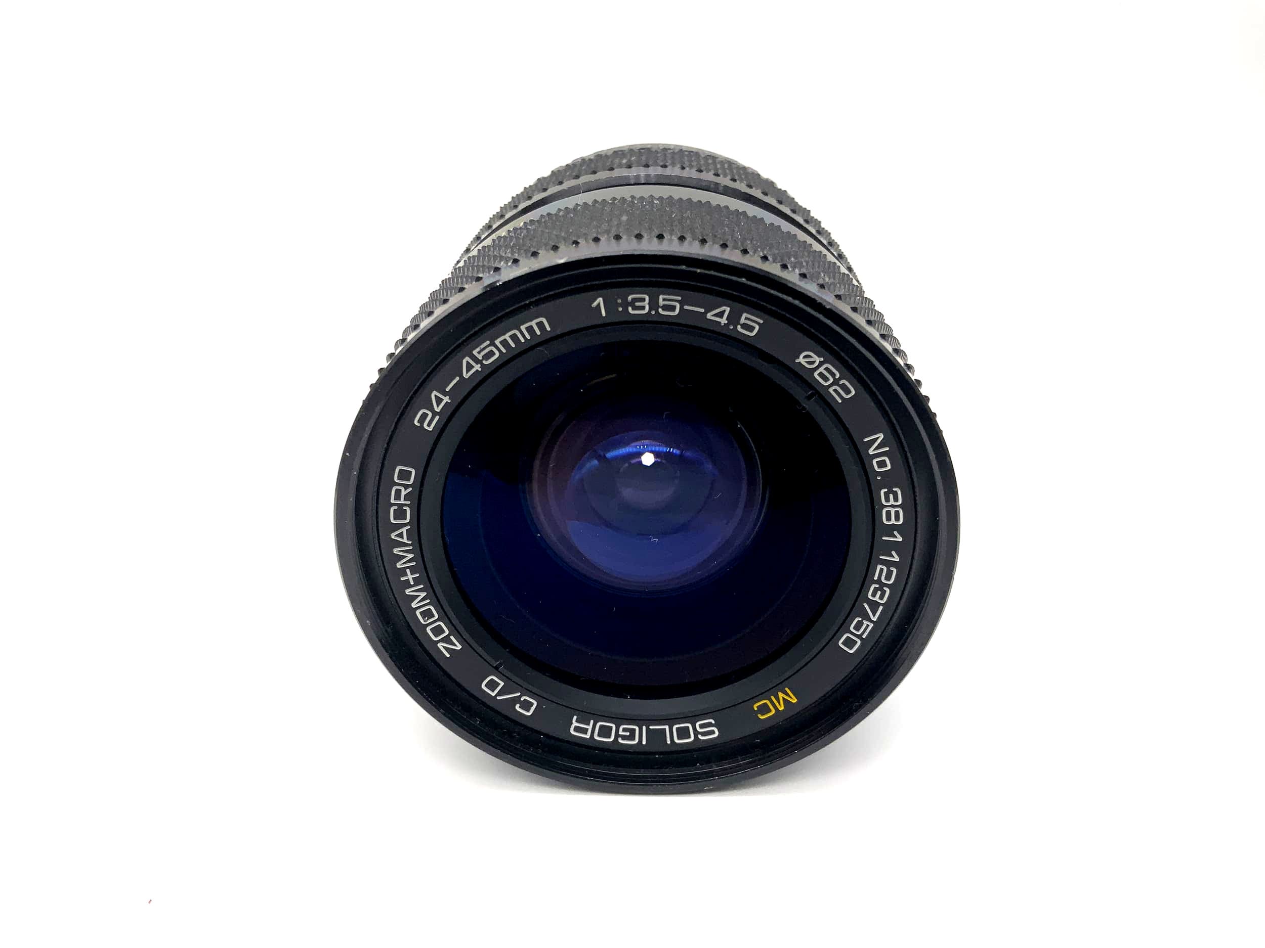 Soligor 24-45mm 1:3.5-4.5 Lens MC C/D Zoom+Macro Camera Lens (Nikon F)