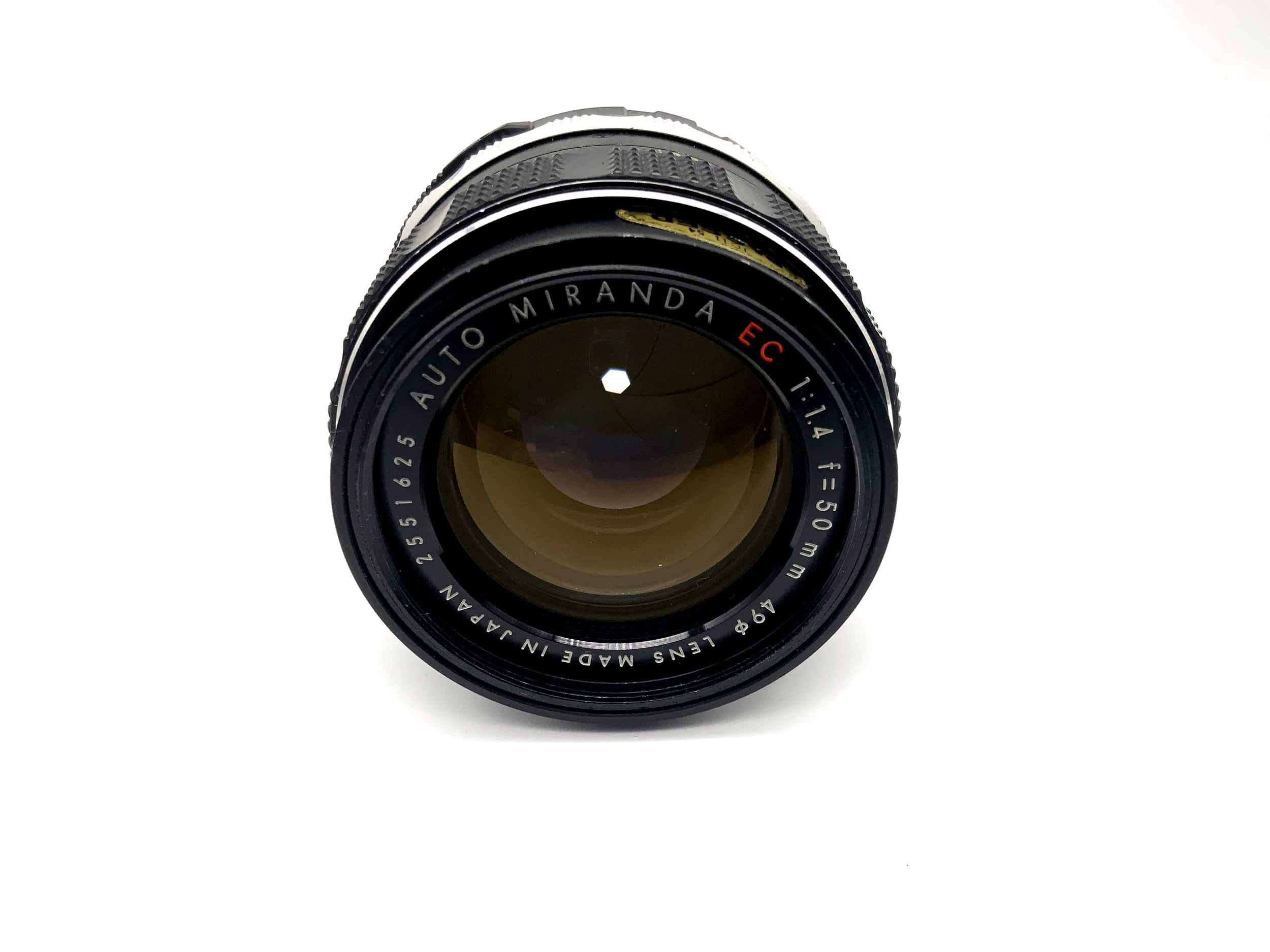 Miranda 50mm 1:1.4 lens red EC Auto Camera Lens (Miranda bayonet mount)