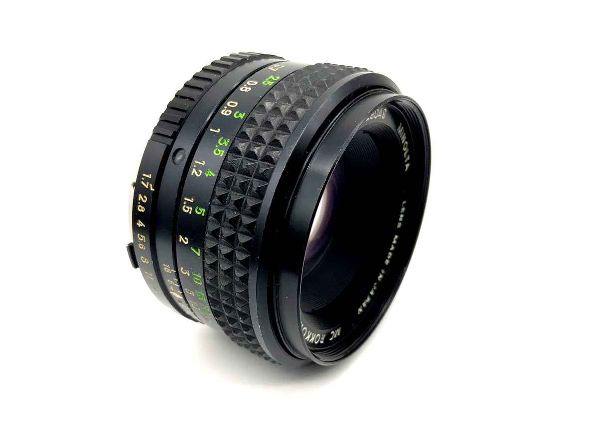 Minolta 50mm 1:1.7 lens MC Rokkor-PF camera lens (Minolta MD)