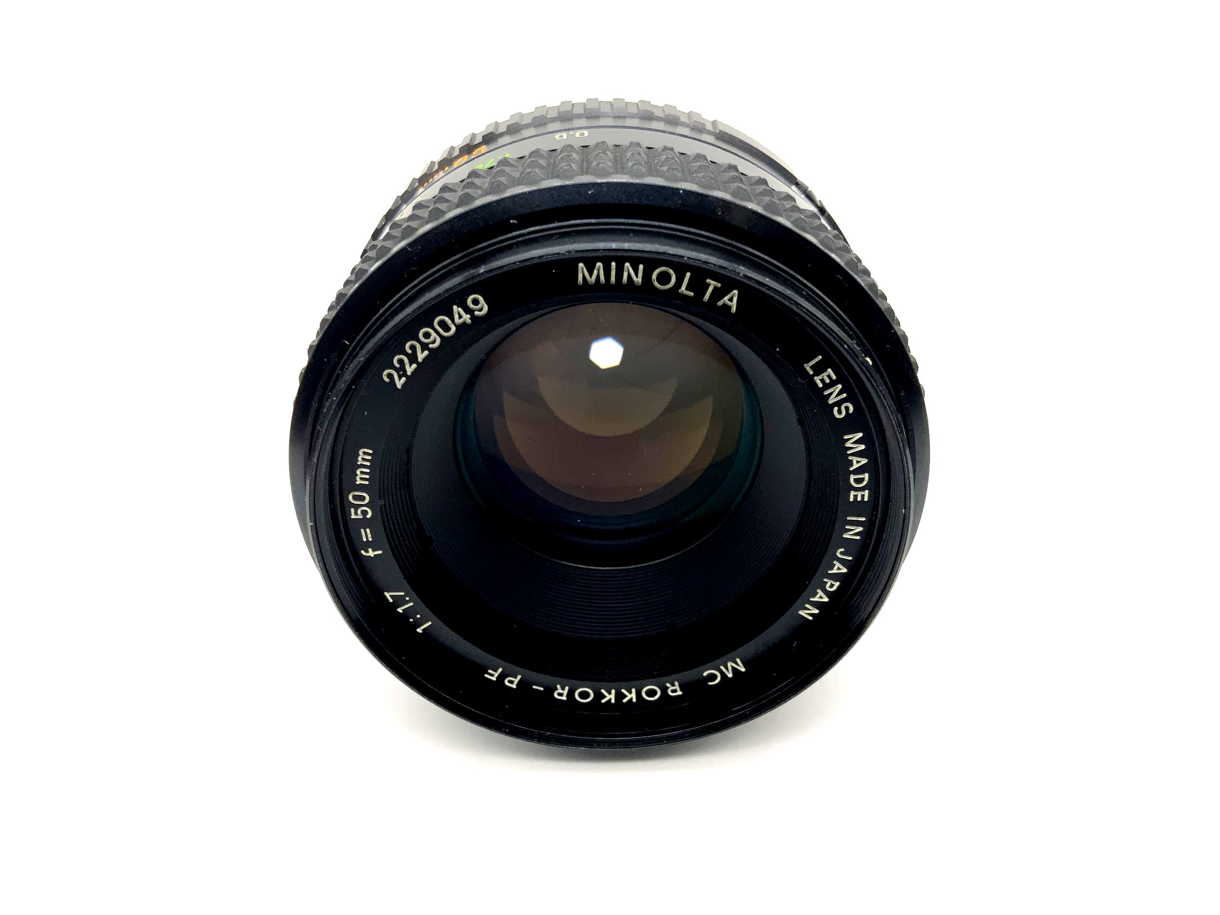 Minolta 50mm 1:1.7 lens MC Rokkor-PF camera lens (Minolta MD)