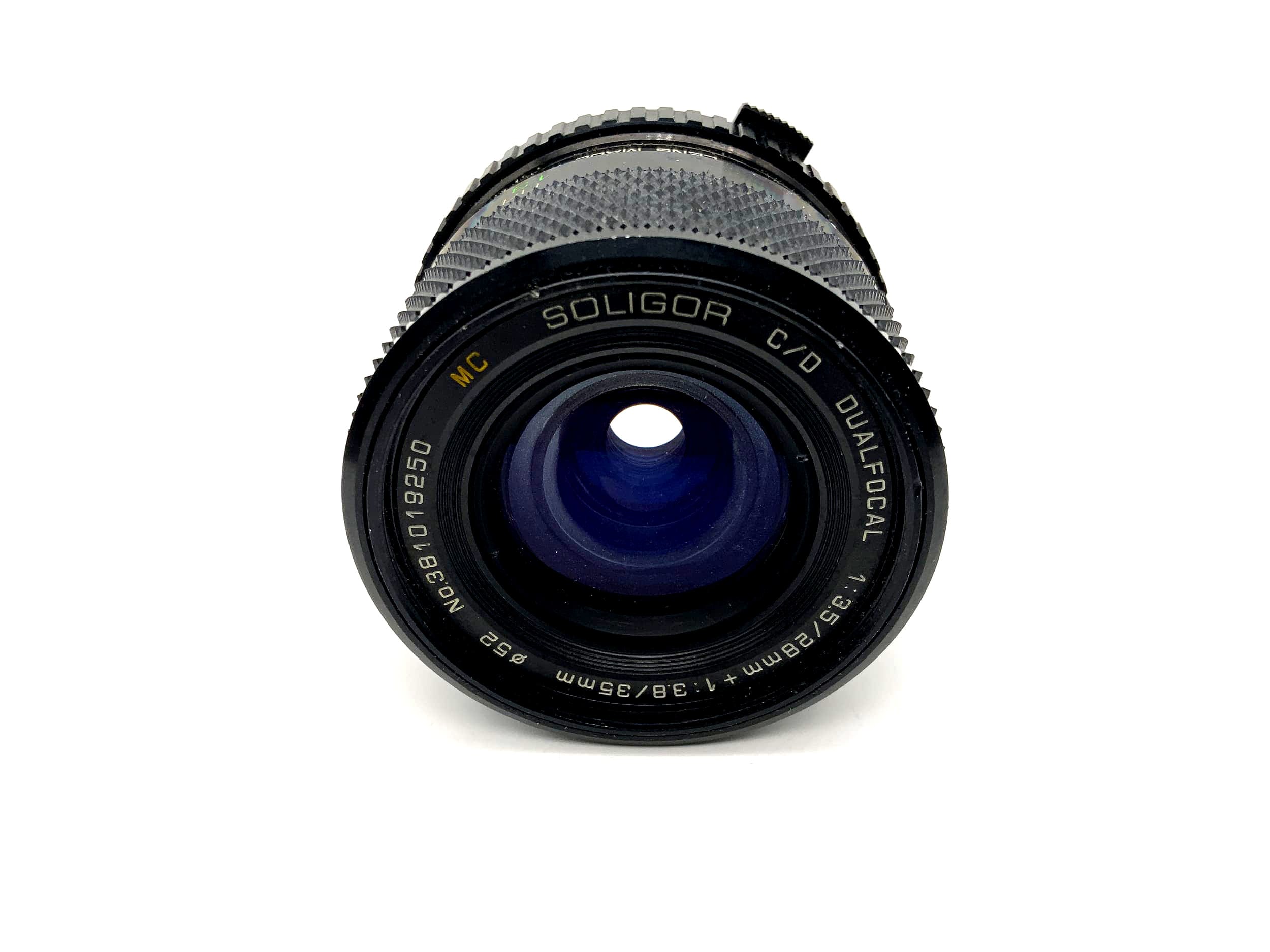 Soligor 28mm+35mm 1:3.5+3.8 Lens MC C/D Dualfocal Camera Lens (Olympus OM)