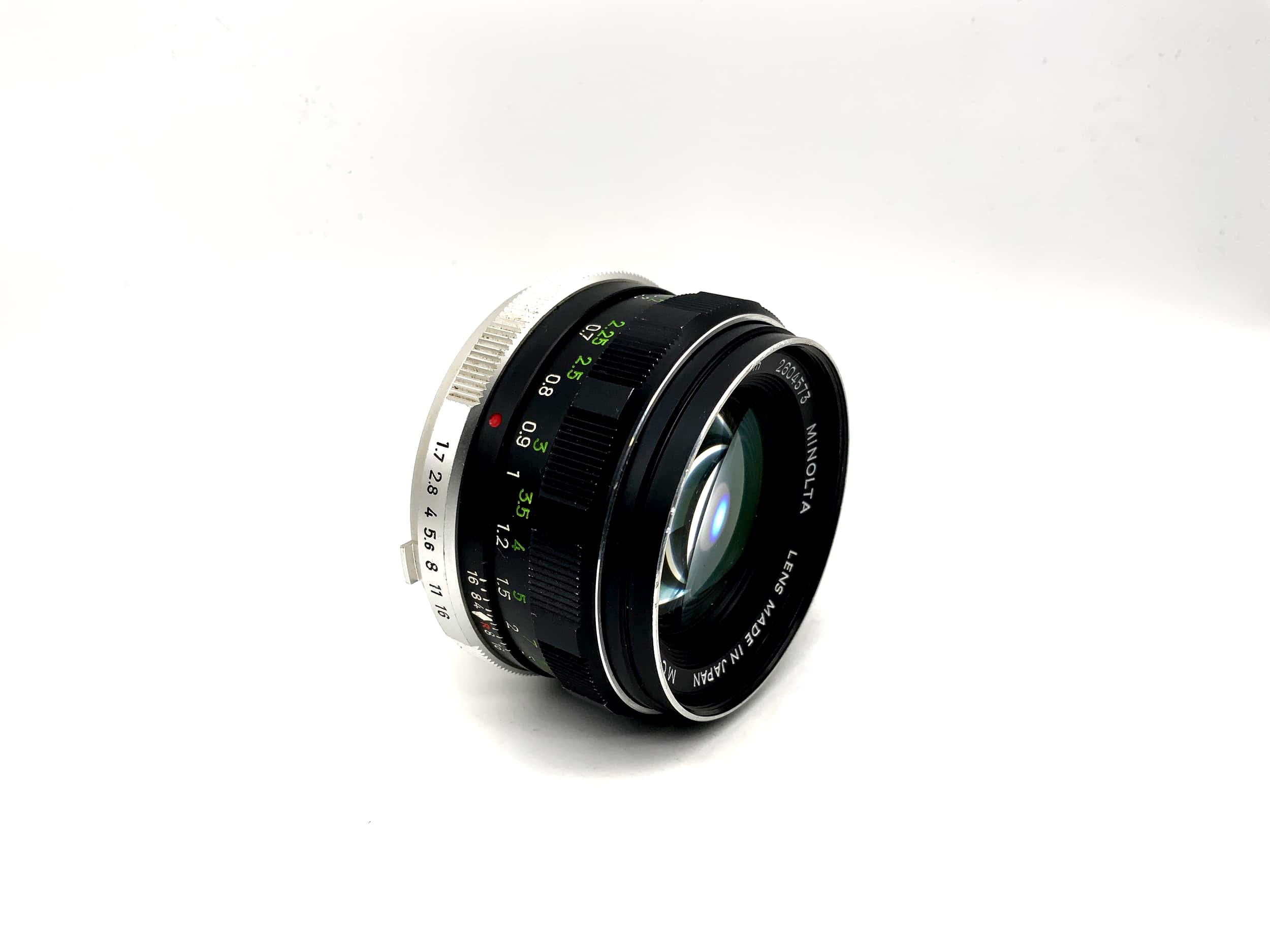 Minolta 55mm 1:1.7 lens MC Rokkor-PF camera lens (Minolta MD) aperture!