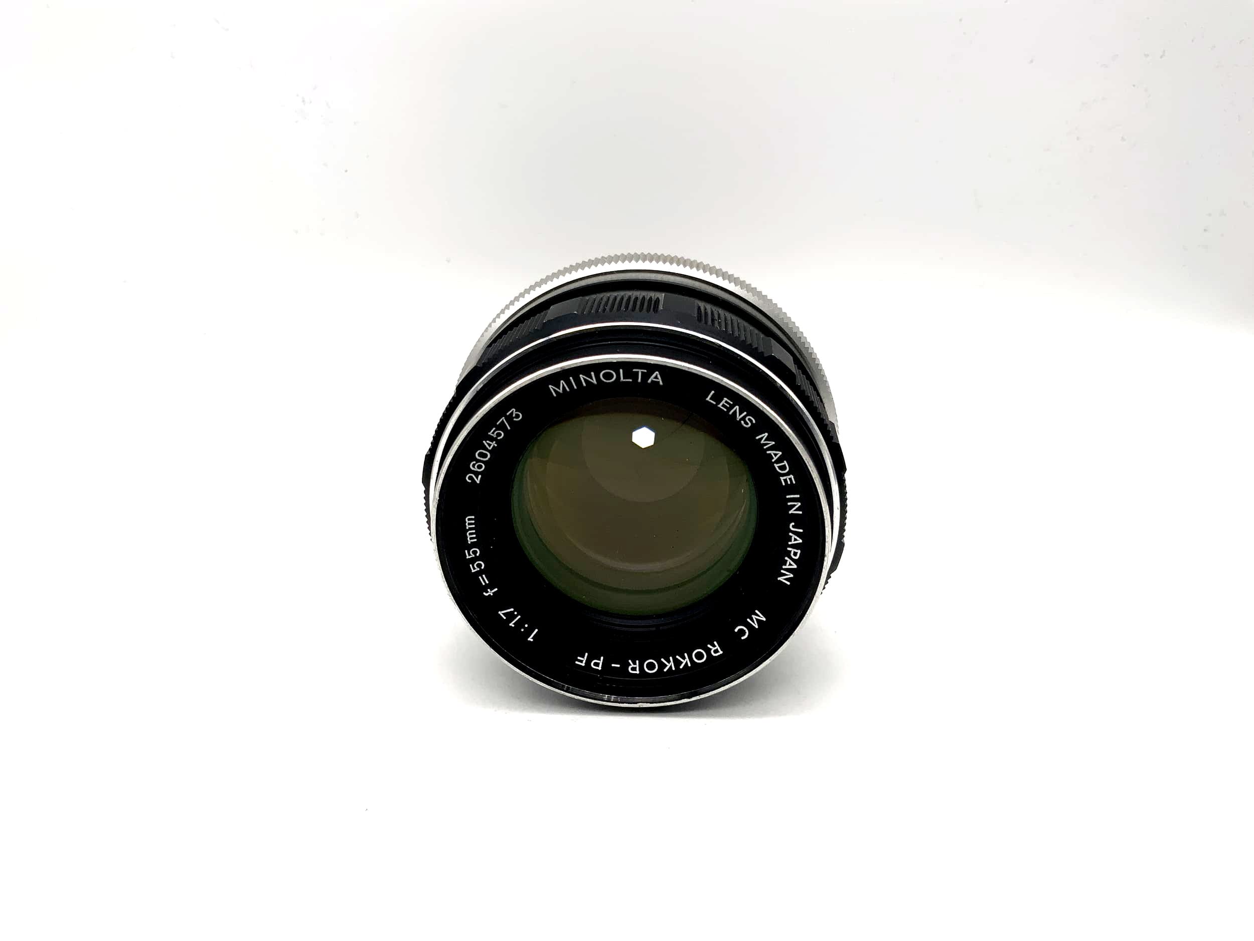 Minolta 55mm 1:1.7 lens MC Rokkor-PF camera lens (Minolta MD) aperture!