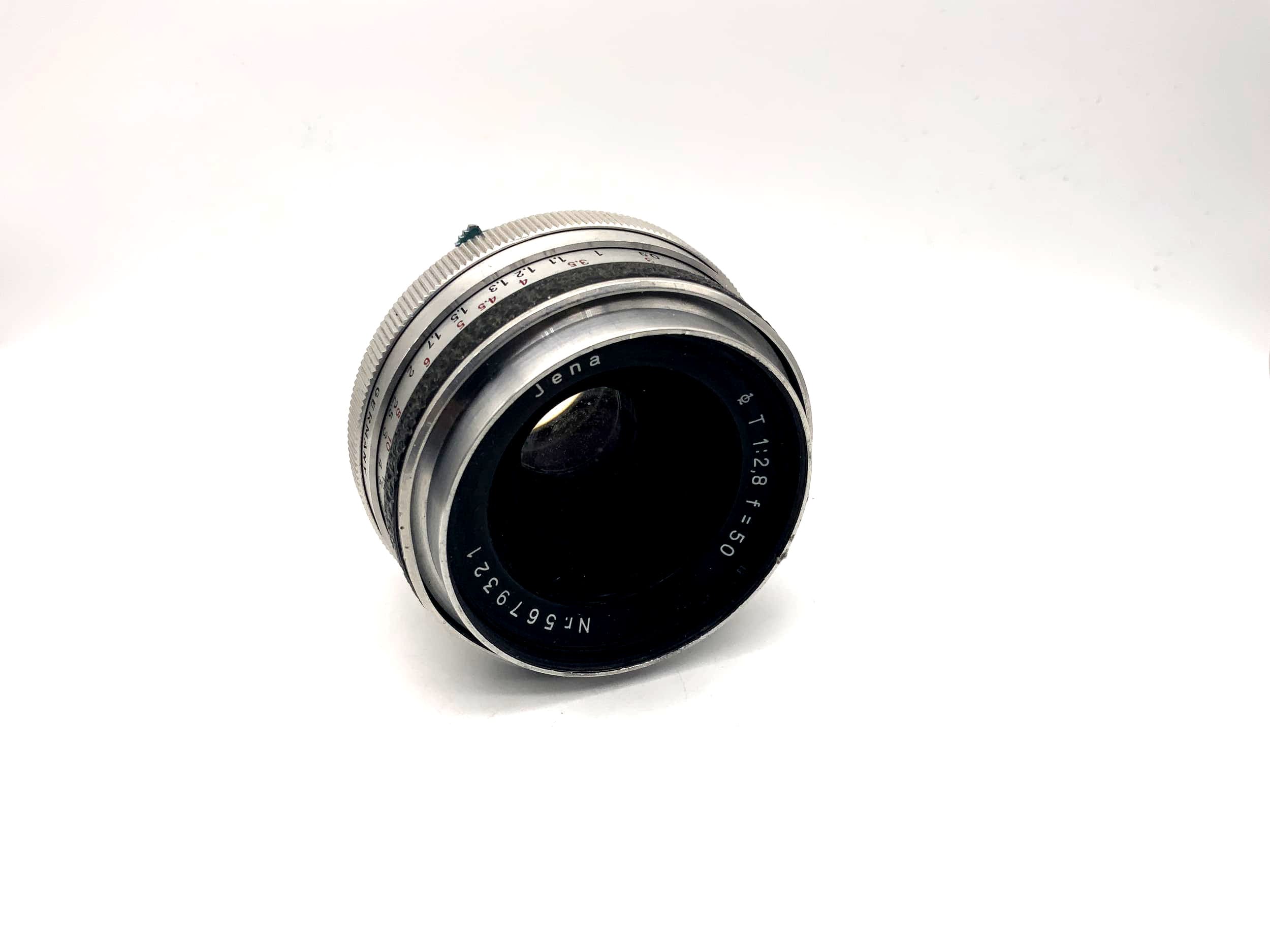 Carl Zeiss 50mm 1:2.8 Tessar lens from Jena, camera lens (Praktina)