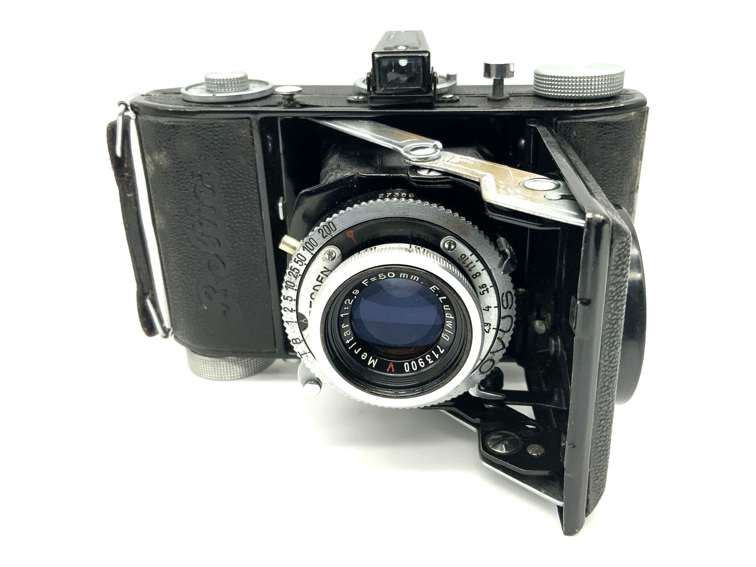 Balda Beltica folding camera with Meritar 1:2.9 50mm red V Ovus E.Ludwig lens