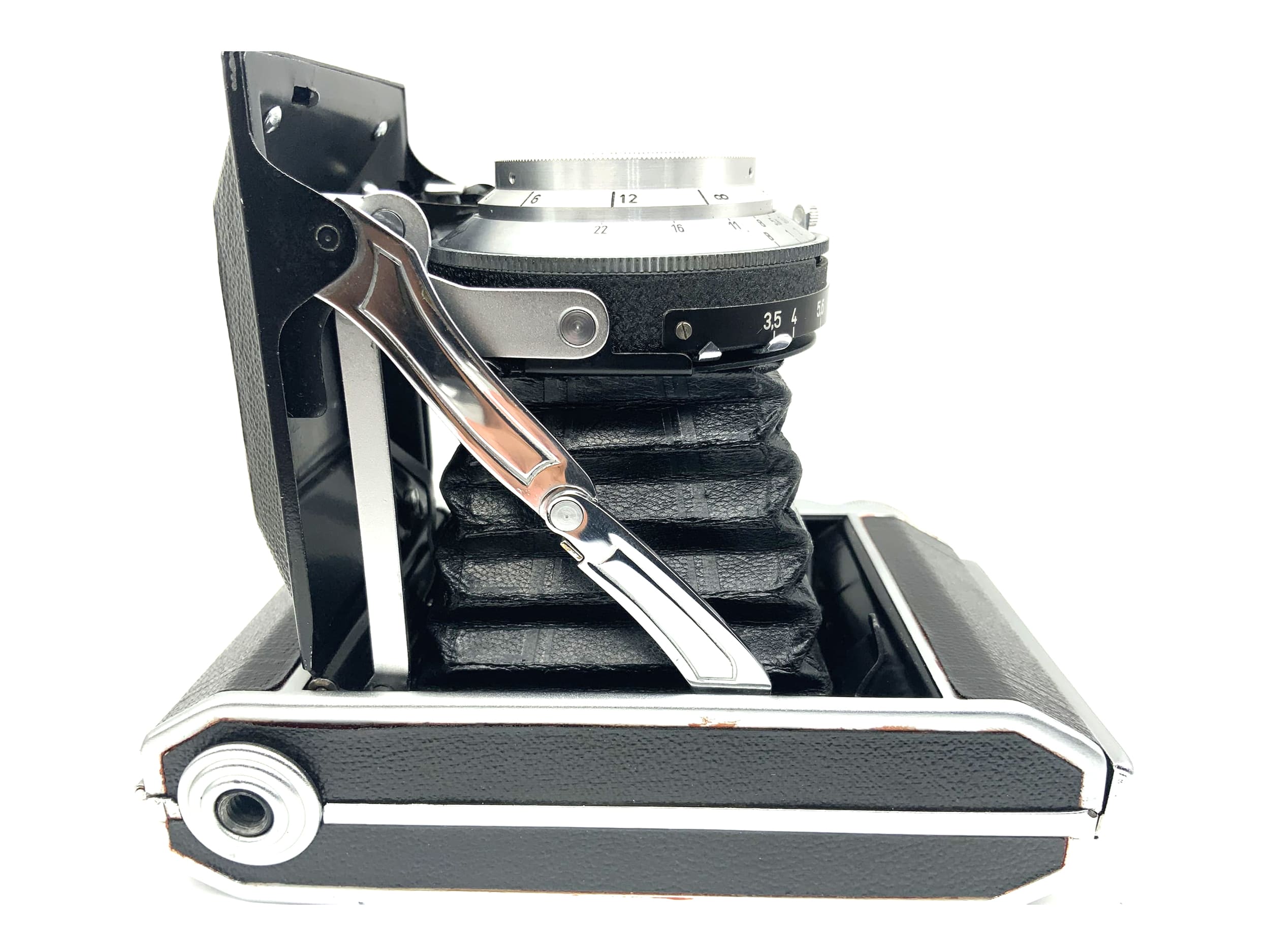 Beier Precisa folding camera with Meyer Optik Trioplan 1:3.5 75mm red V 6x6, 4.5x6