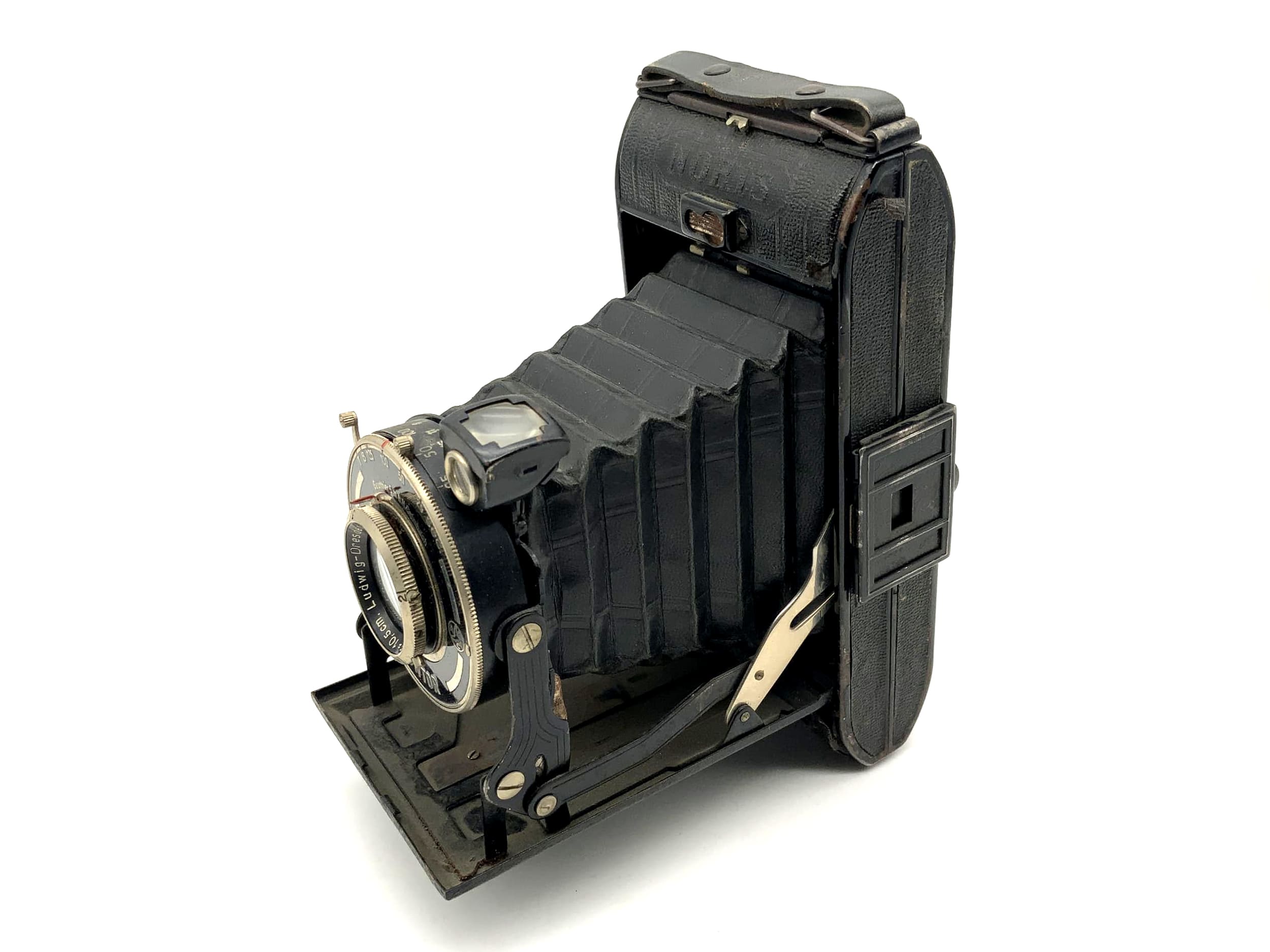 Noris Prontor folding camera with Victar 1:4.5 10.5cm lens, Ludwig-Dresden