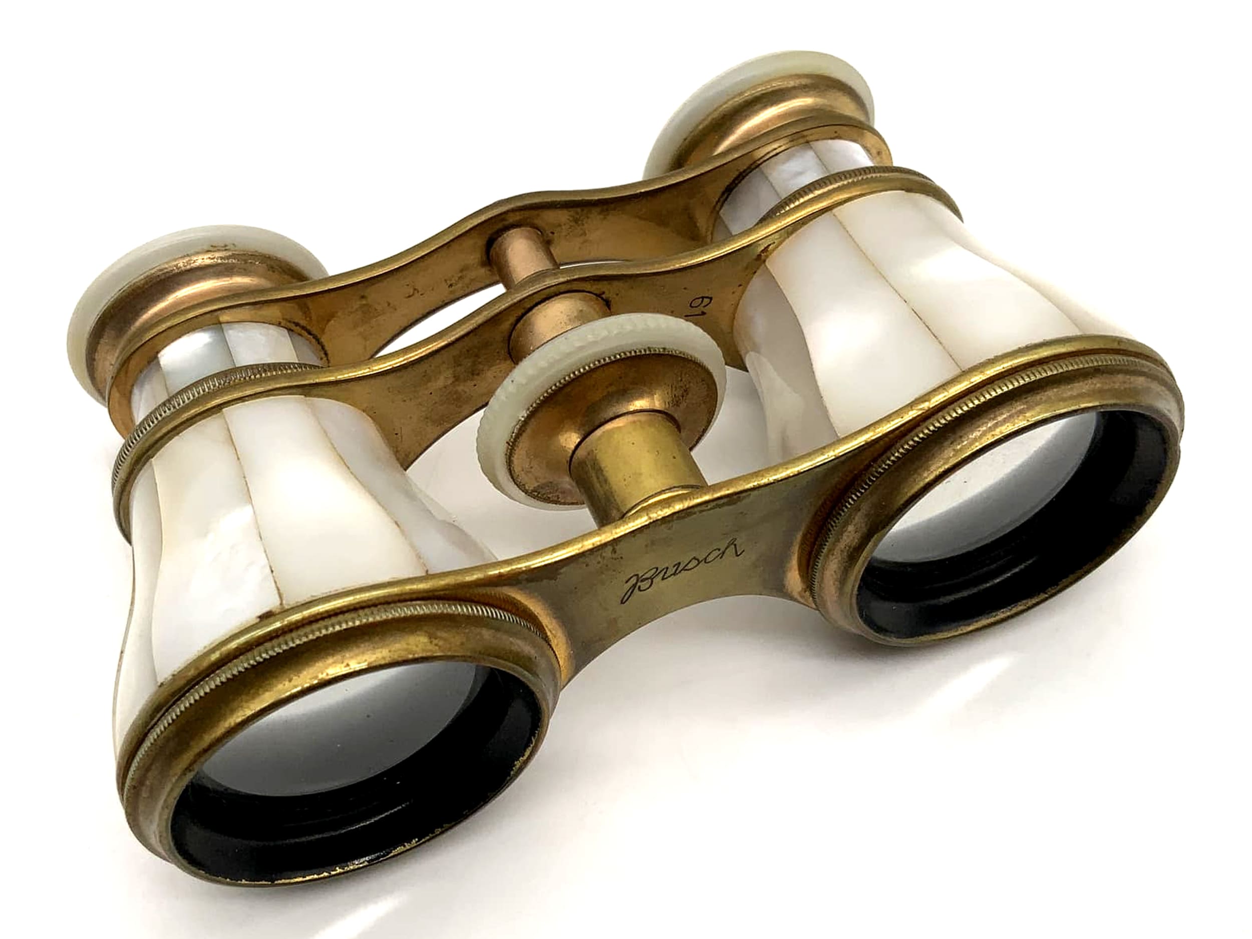 Busch binoculars, opera glasses, mother-of-pearl gold, prism binoculars, field glasses