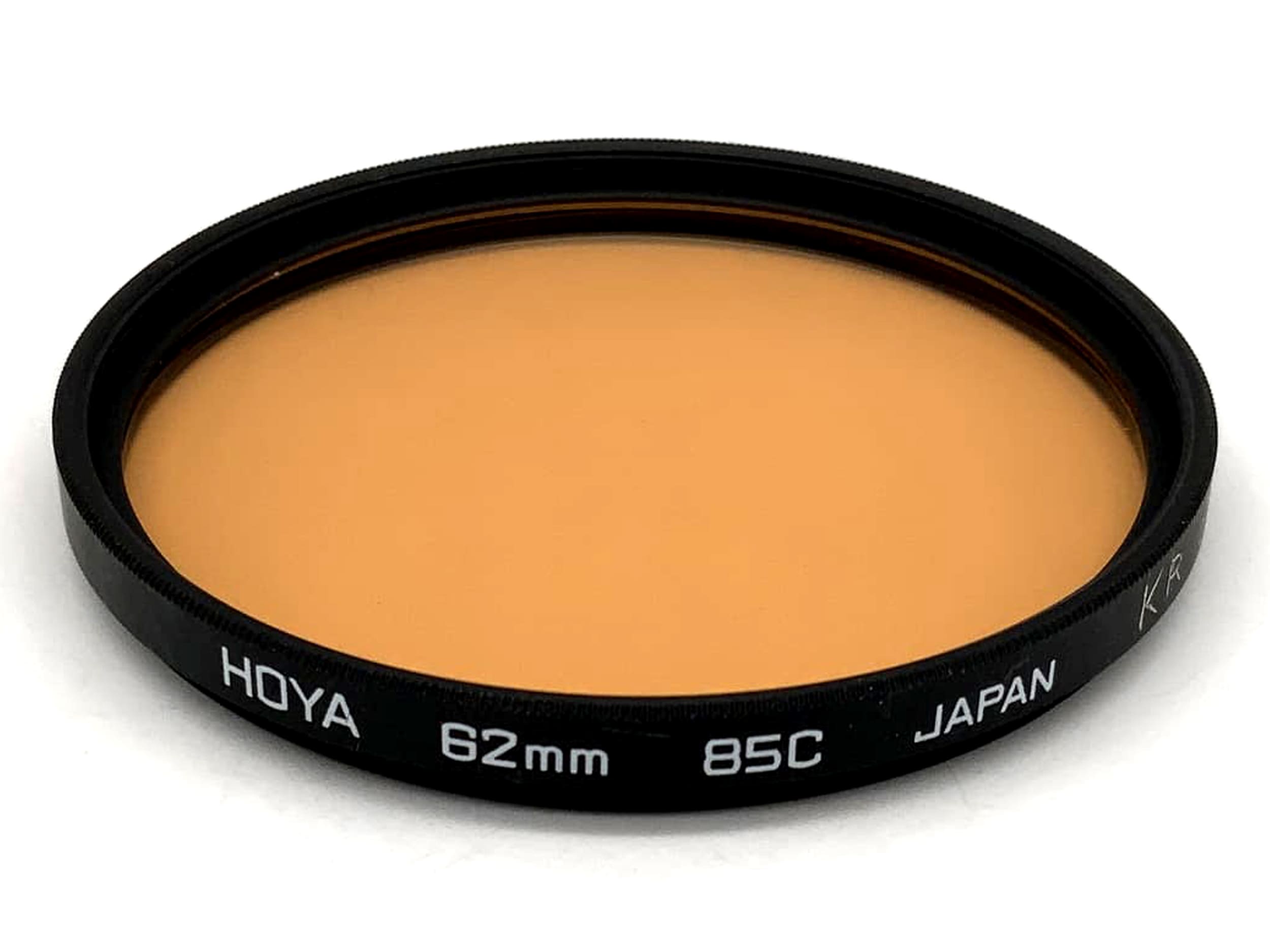 Hoya 85C orange color filter, 62mm circular, M62 filter thread