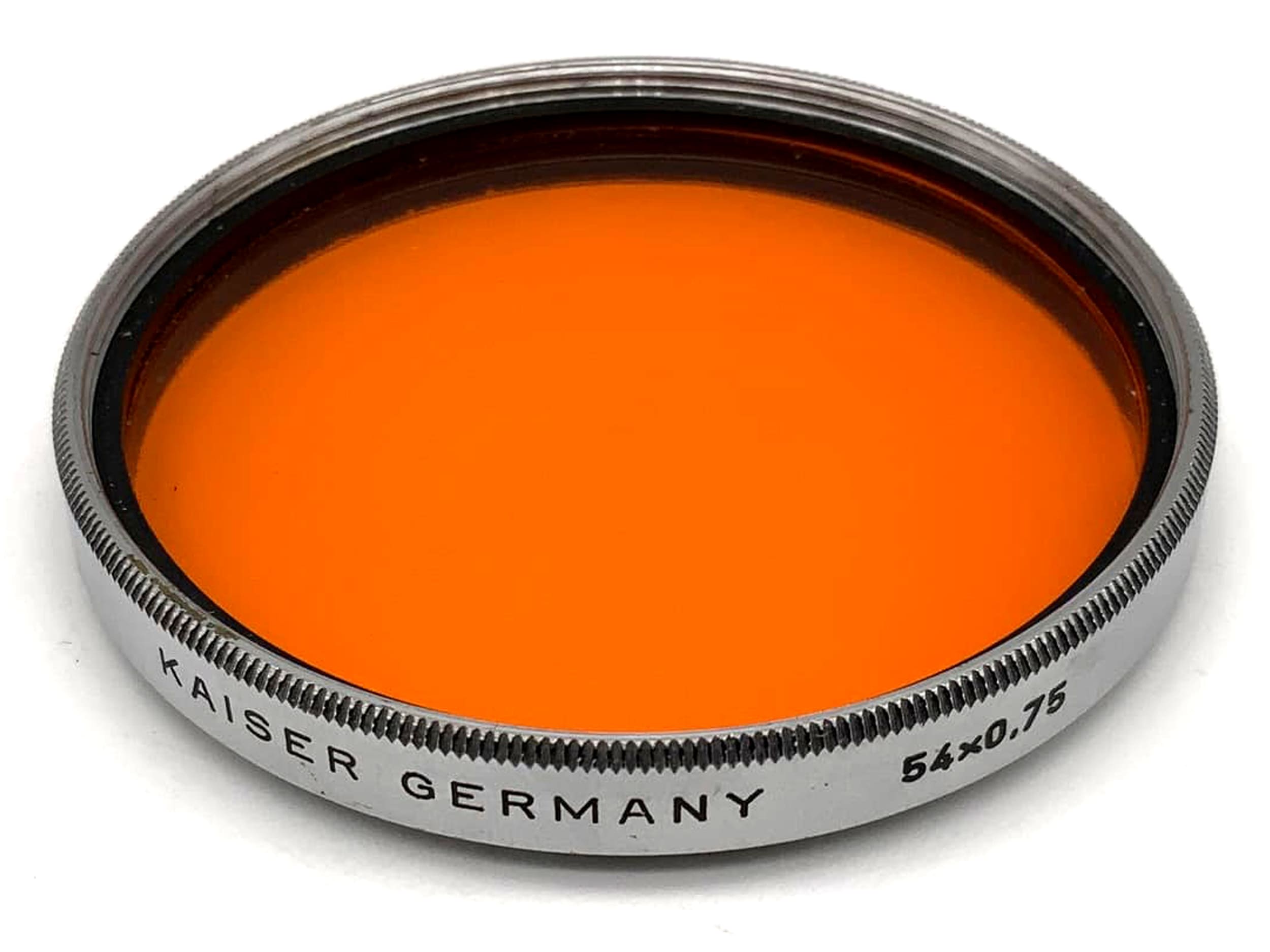 Kaiser orange color filter, 54mm circular, M54 filter thread